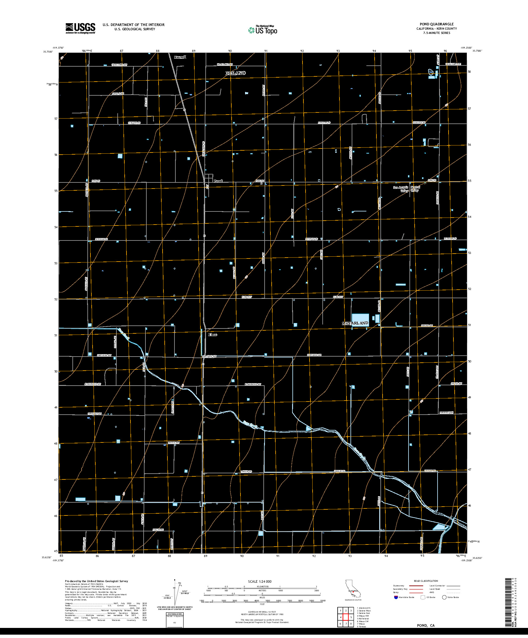 US TOPO 7.5-MINUTE MAP FOR POND, CA