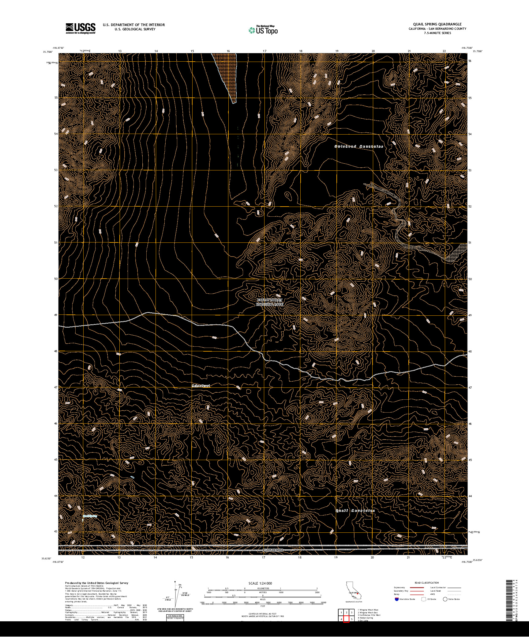 US TOPO 7.5-MINUTE MAP FOR QUAIL SPRING, CA