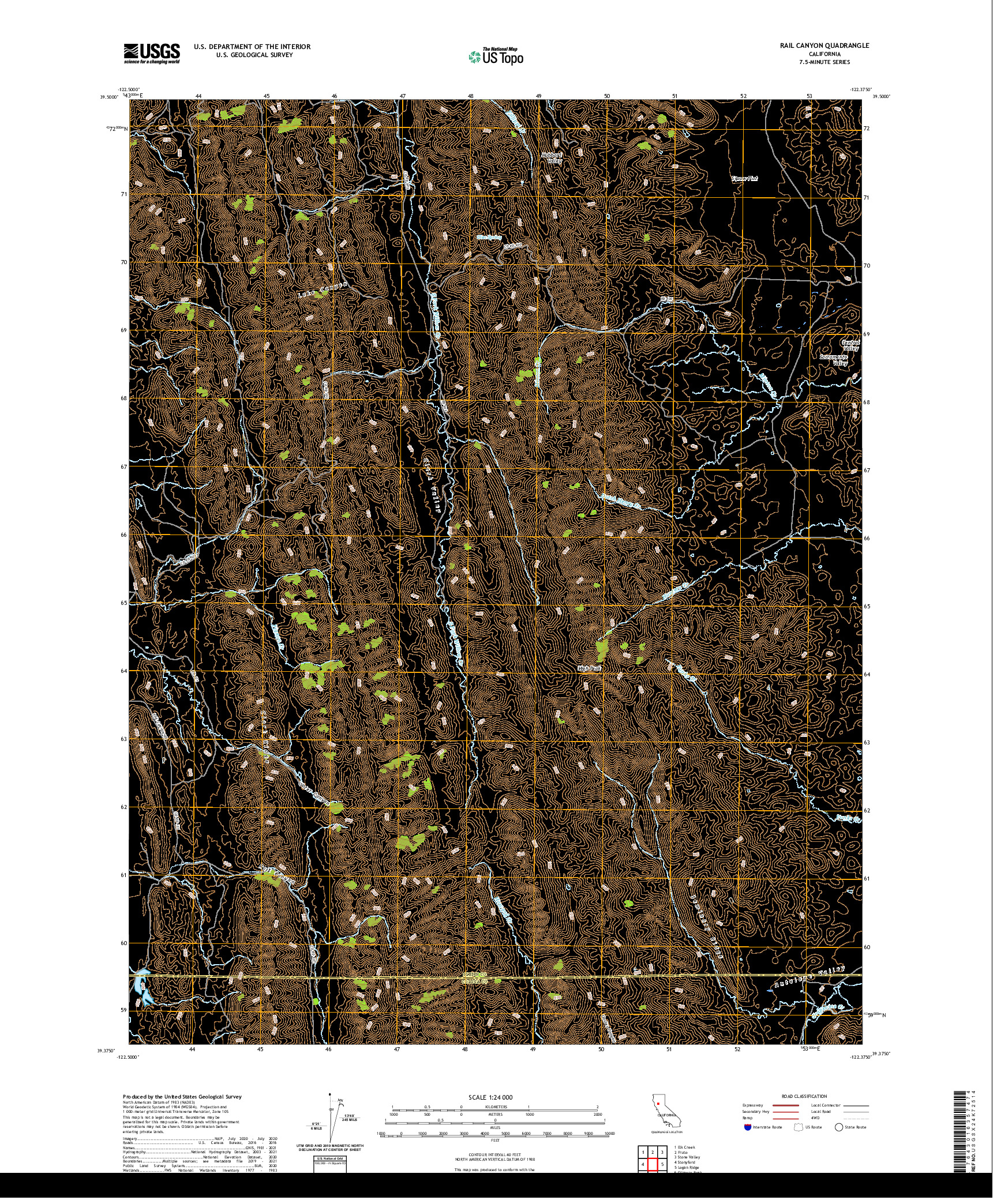 US TOPO 7.5-MINUTE MAP FOR RAIL CANYON, CA