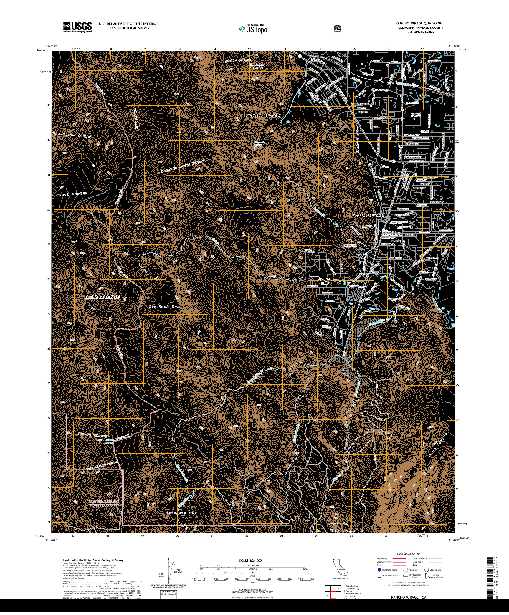 US TOPO 7.5-MINUTE MAP FOR RANCHO MIRAGE, CA