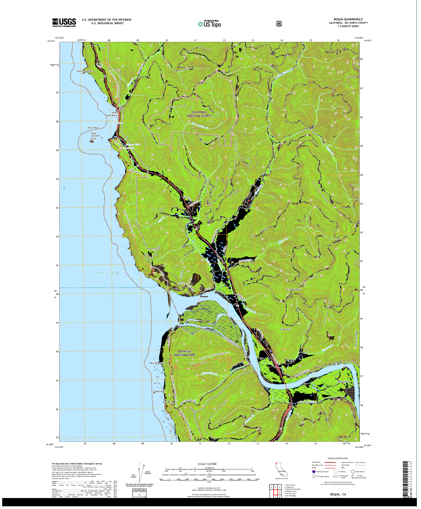 US TOPO 7.5-MINUTE MAP FOR REQUA, CA