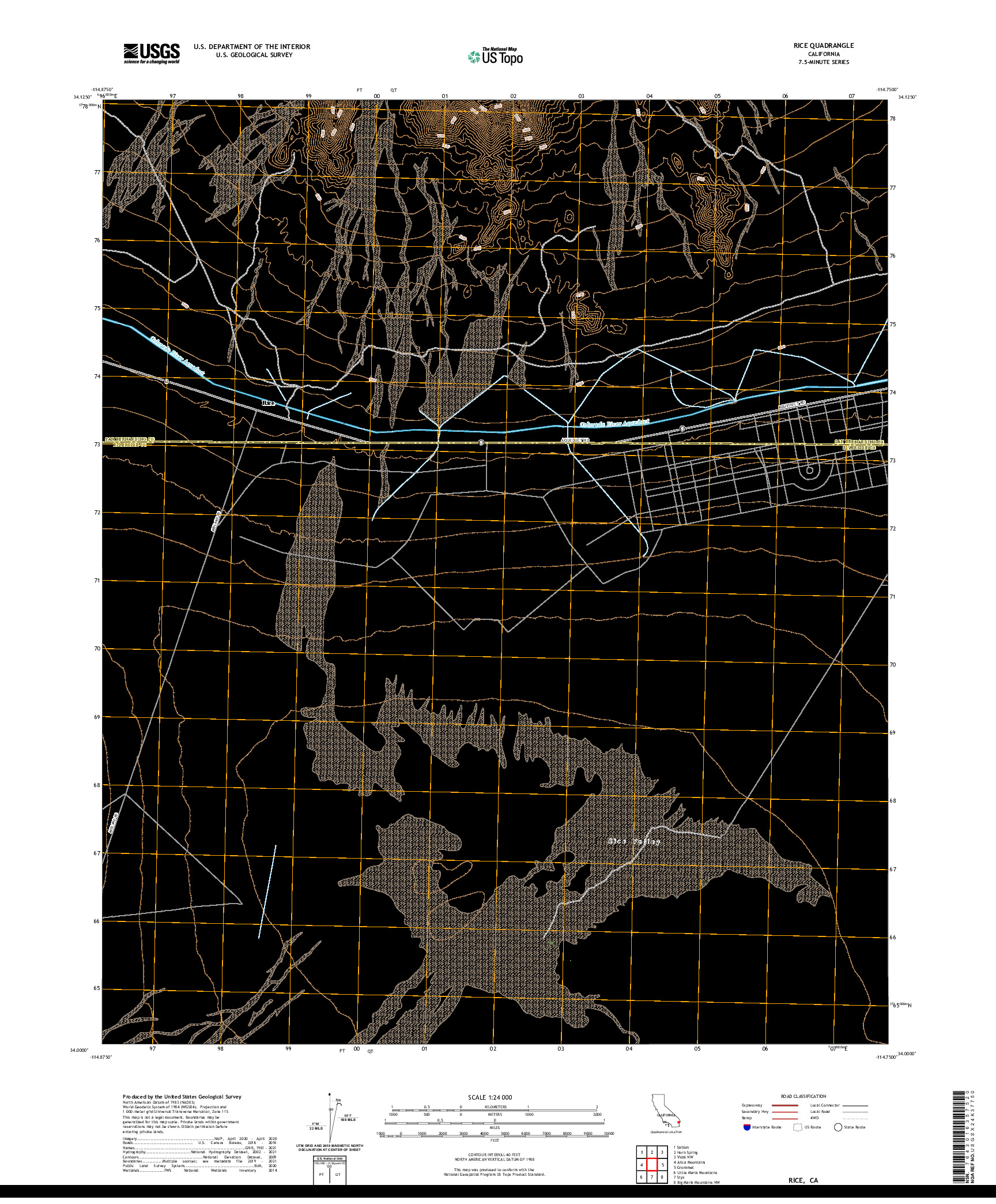 US TOPO 7.5-MINUTE MAP FOR RICE, CA