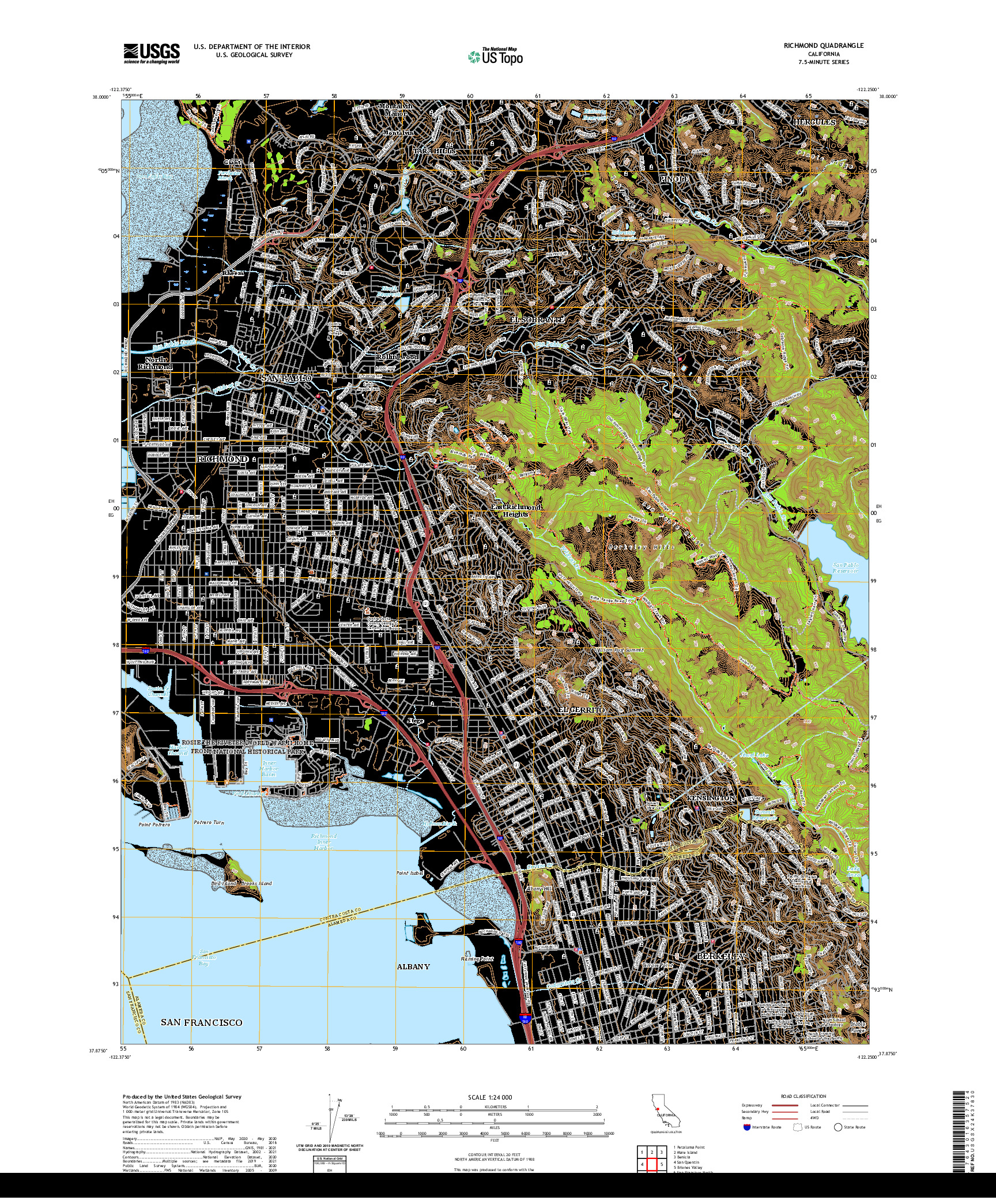 US TOPO 7.5-MINUTE MAP FOR RICHMOND, CA
