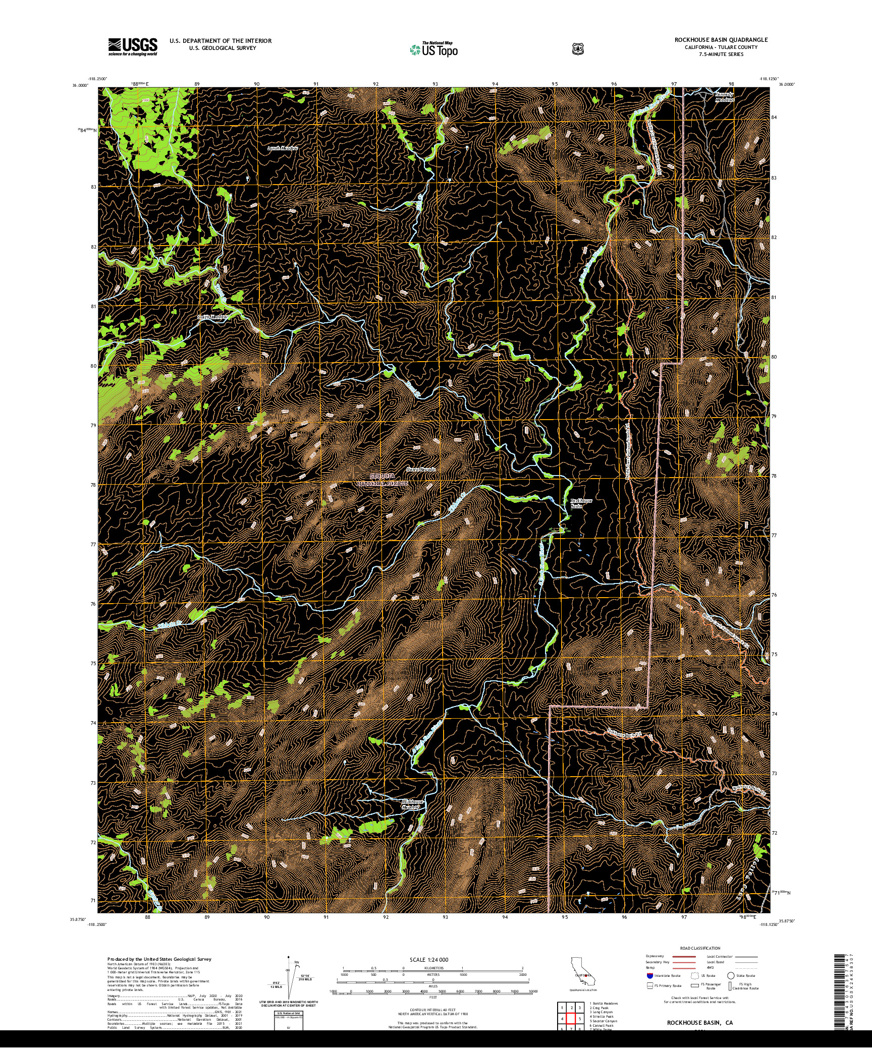 US TOPO 7.5-MINUTE MAP FOR ROCKHOUSE BASIN, CA