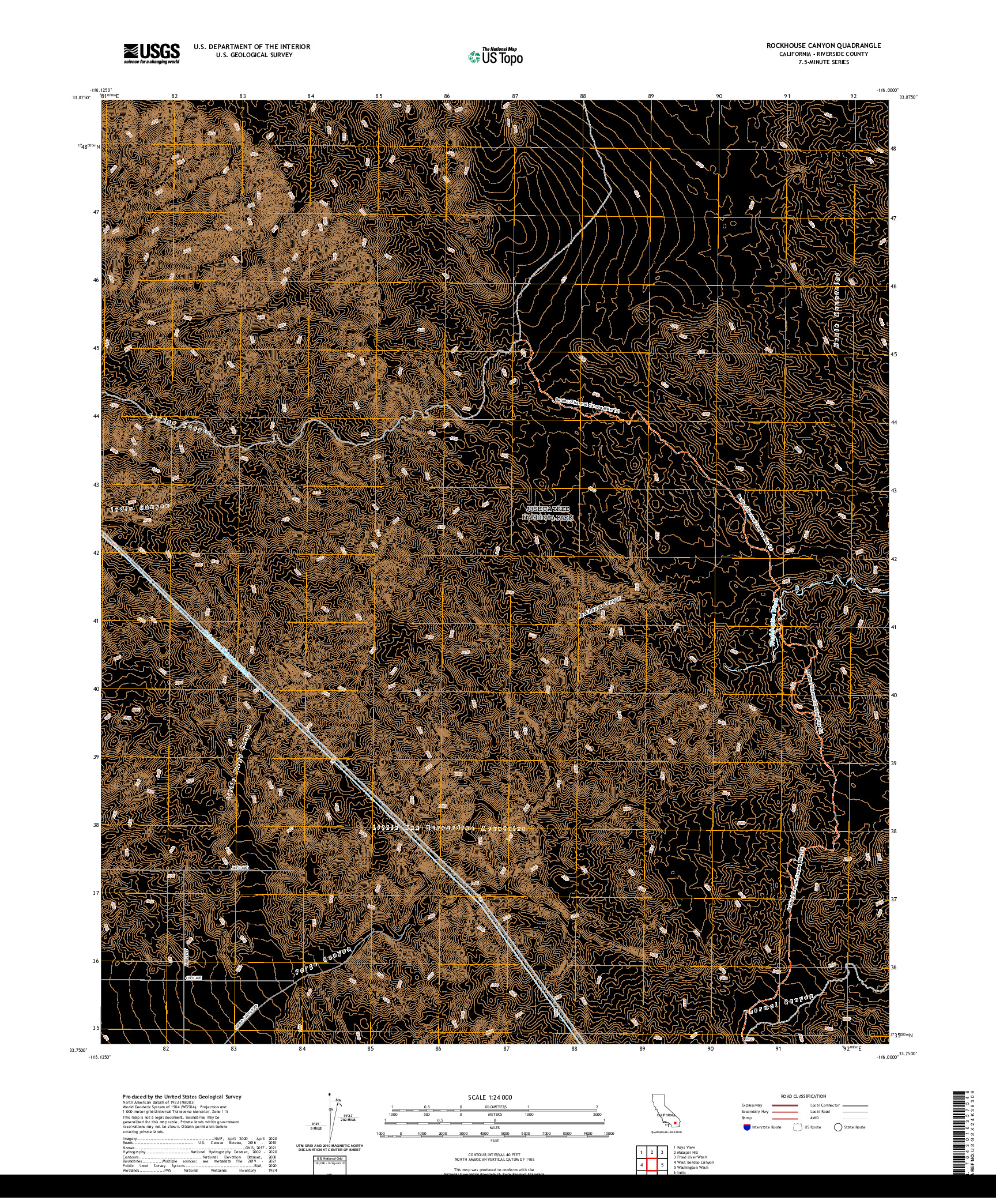 US TOPO 7.5-MINUTE MAP FOR ROCKHOUSE CANYON, CA