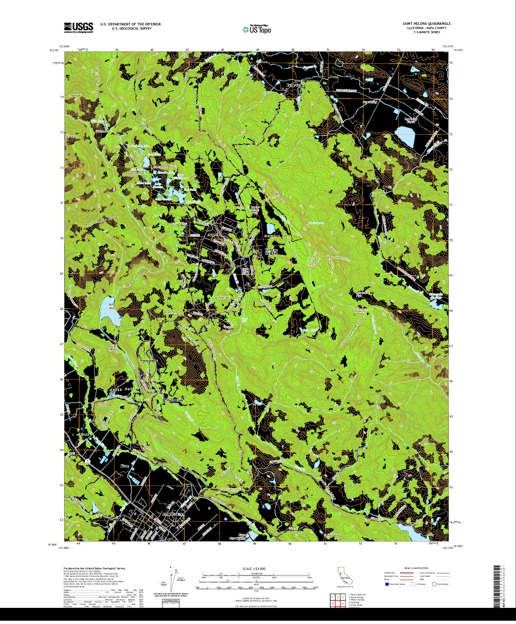 US TOPO 7.5-MINUTE MAP FOR SAINT HELENA, CA