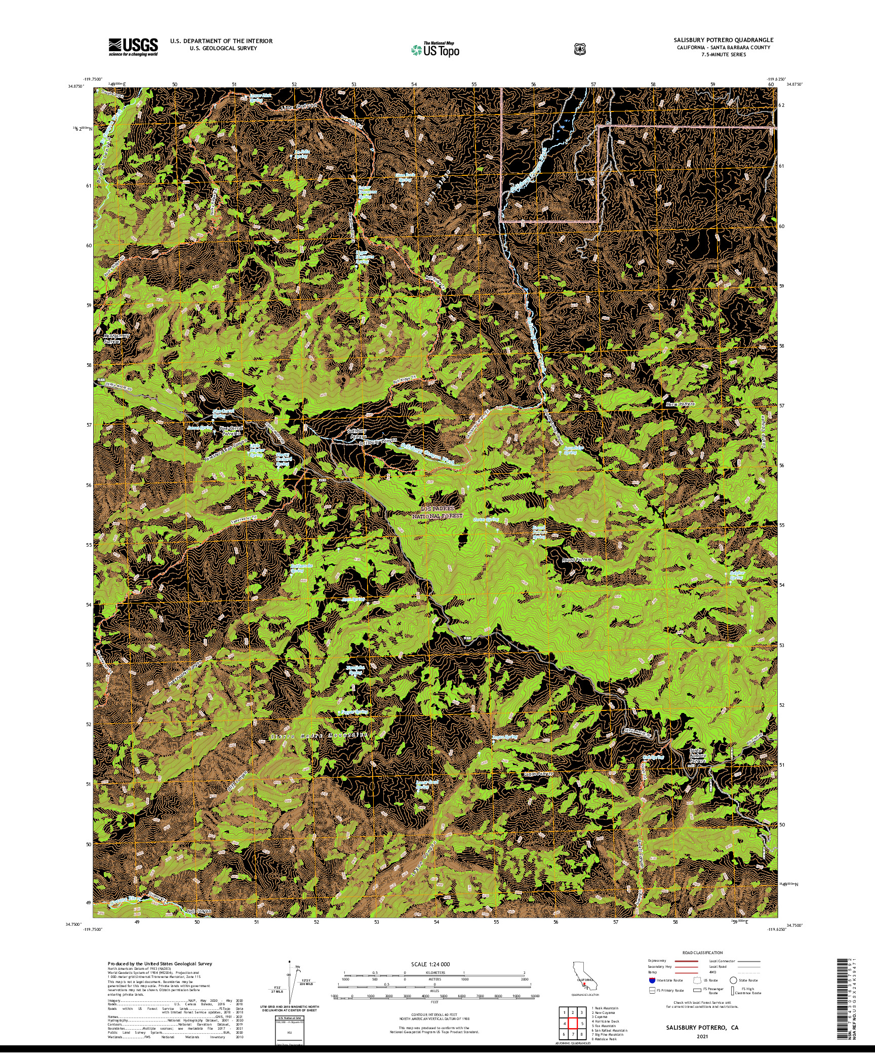 US TOPO 7.5-MINUTE MAP FOR SALISBURY POTRERO, CA