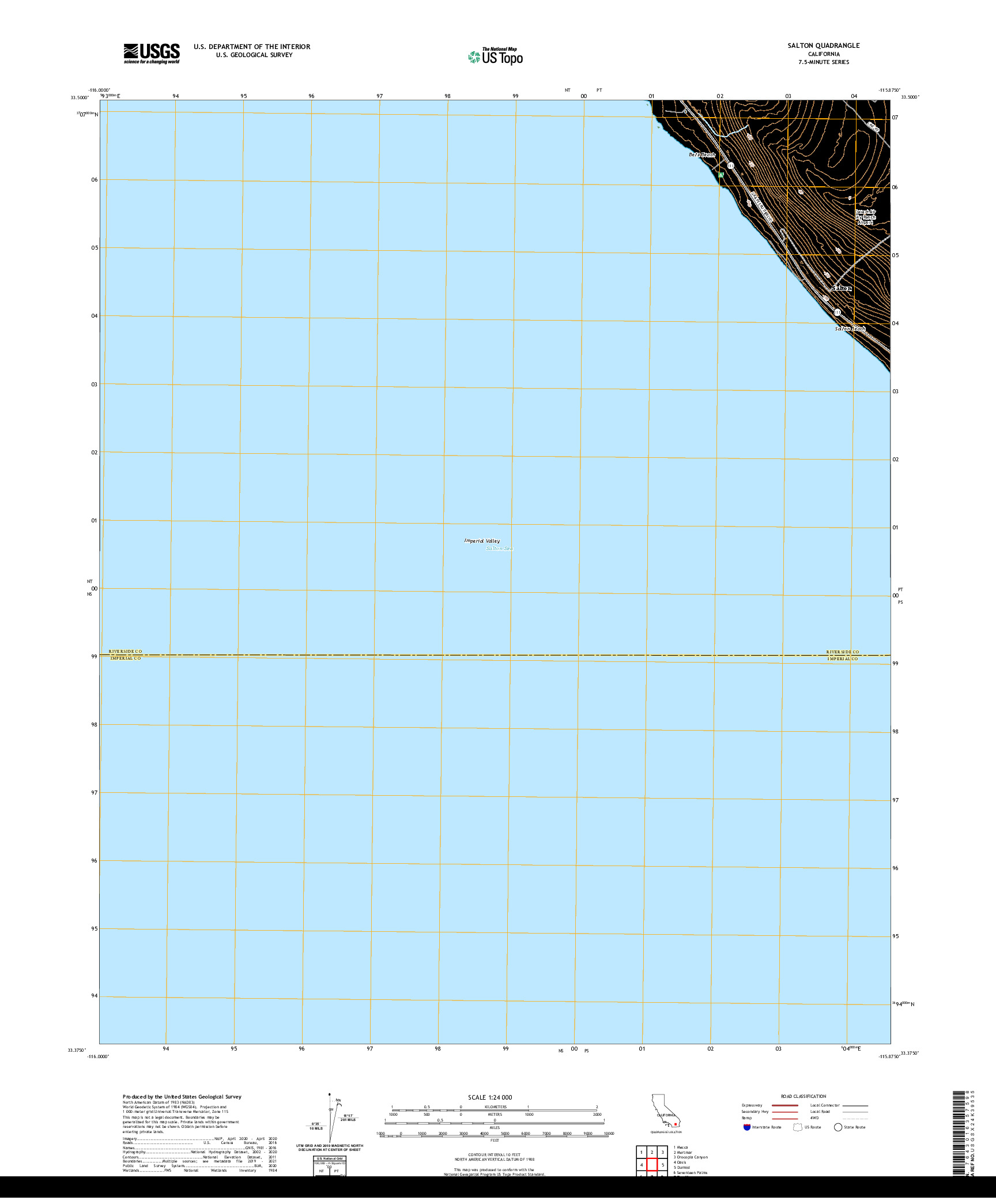 US TOPO 7.5-MINUTE MAP FOR SALTON, CA