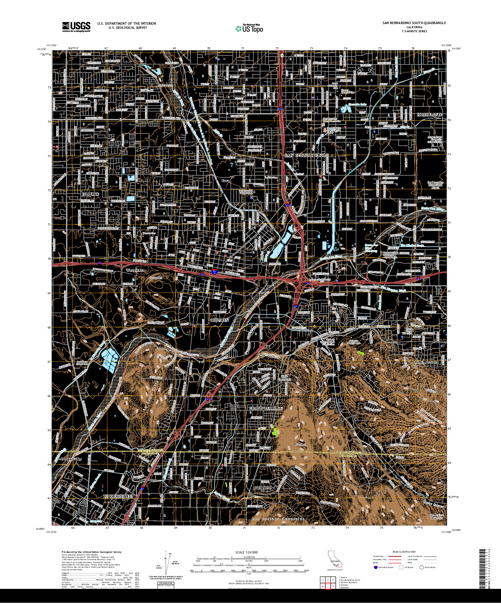 US TOPO 7.5-MINUTE MAP FOR SAN BERNARDINO SOUTH, CA