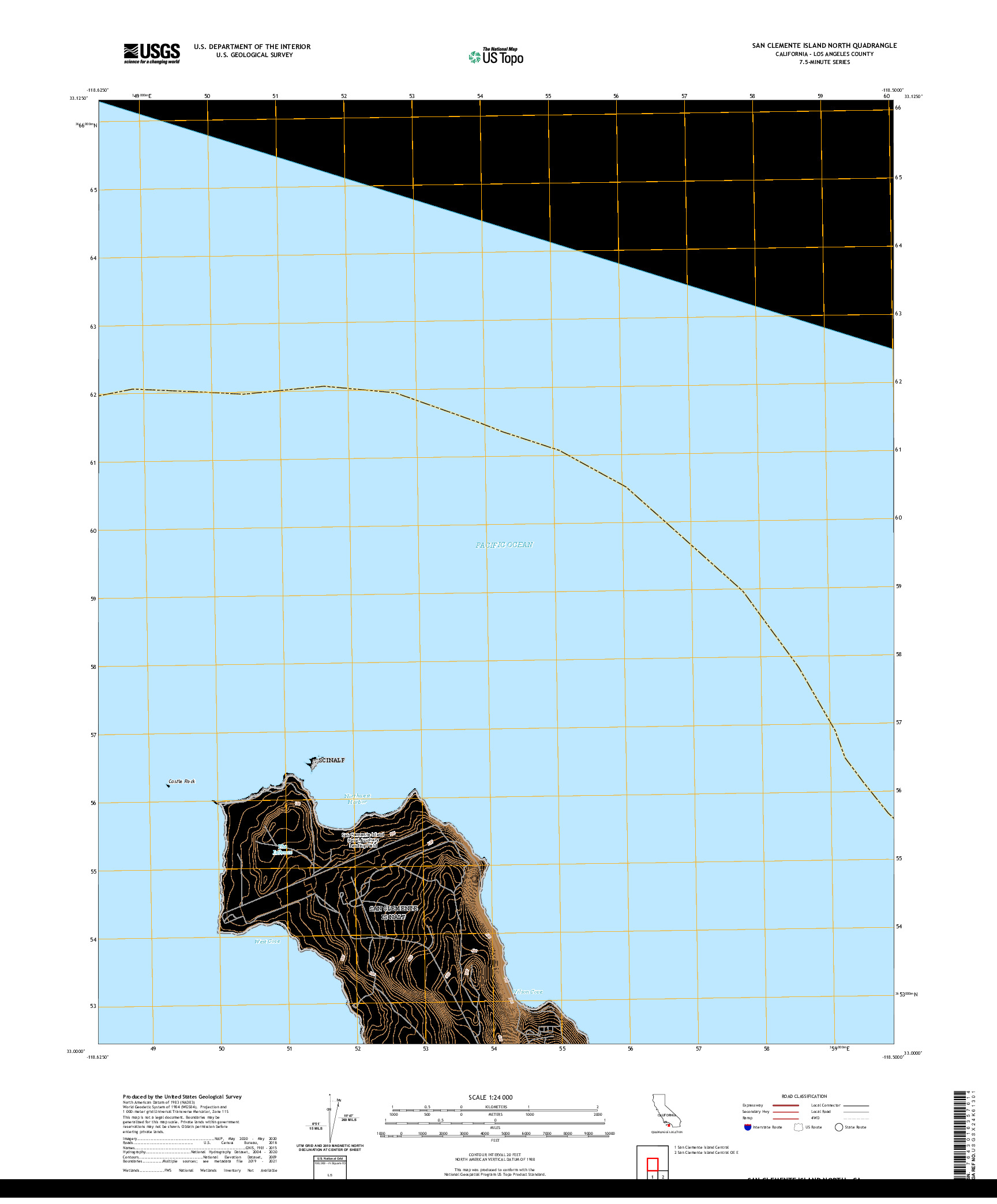 US TOPO 7.5-MINUTE MAP FOR SAN CLEMENTE ISLAND NORTH, CA