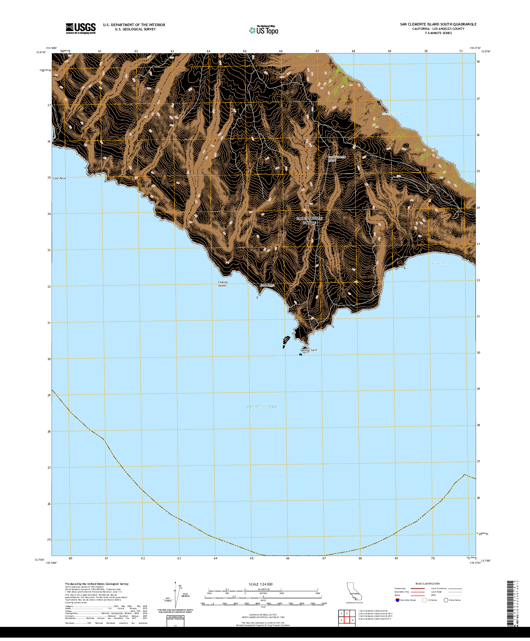 US TOPO 7.5-MINUTE MAP FOR SAN CLEMENTE ISLAND SOUTH, CA