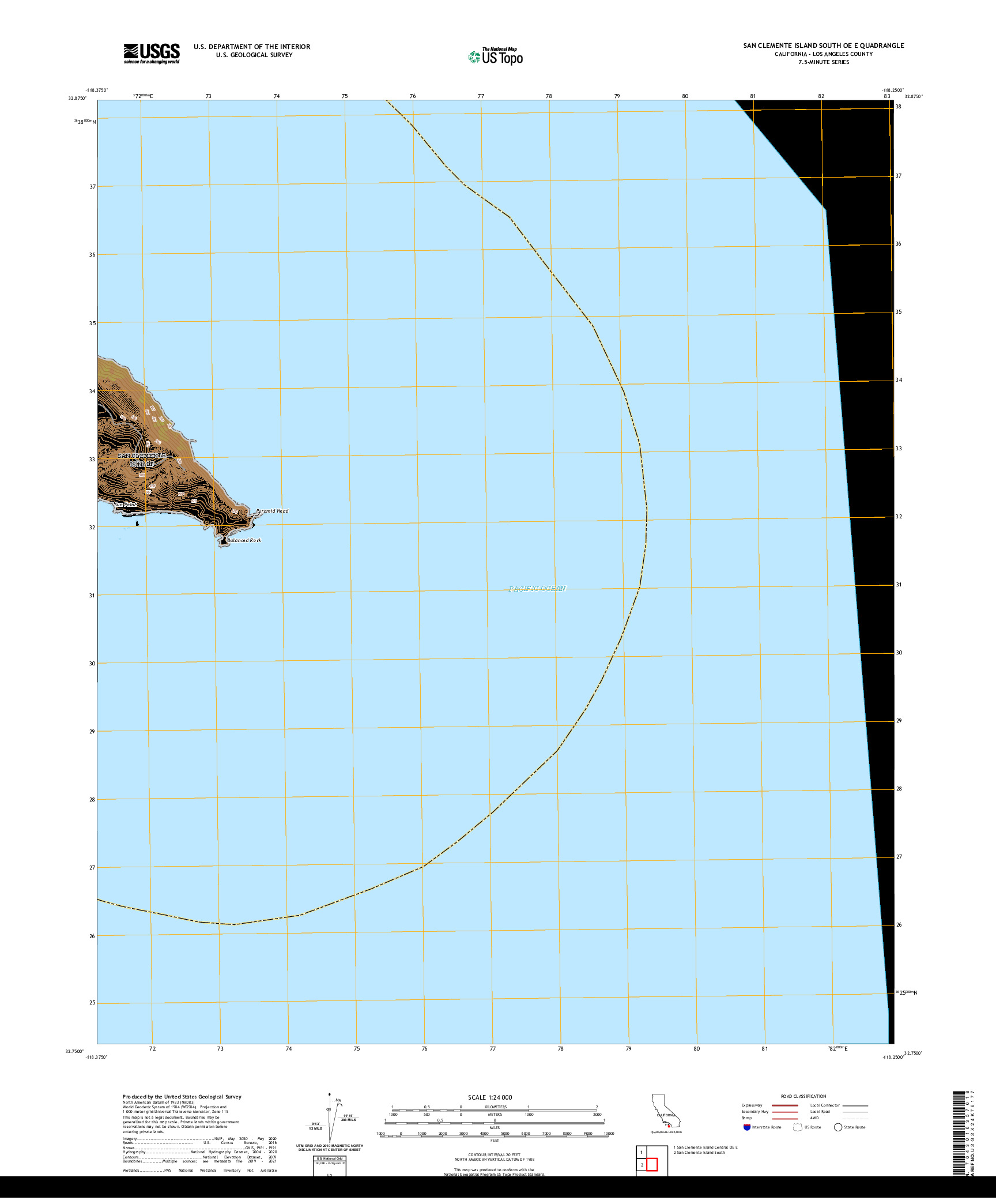 US TOPO 7.5-MINUTE MAP FOR SAN CLEMENTE ISLAND SOUTH OE E, CA