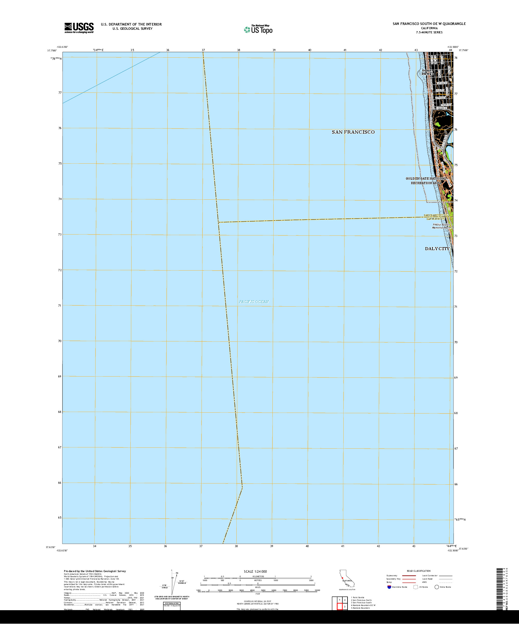 US TOPO 7.5-MINUTE MAP FOR SAN FRANCISCO SOUTH OE W, CA