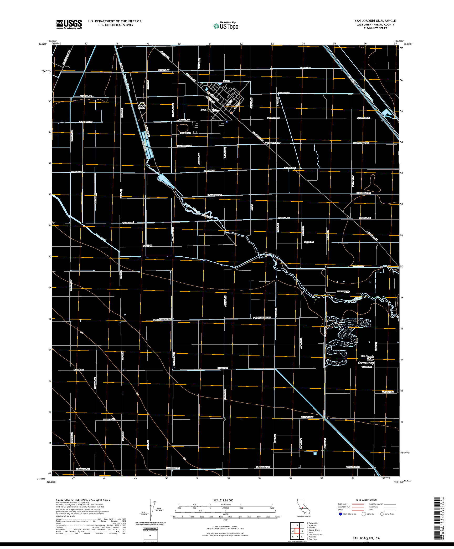 US TOPO 7.5-MINUTE MAP FOR SAN JOAQUIN, CA