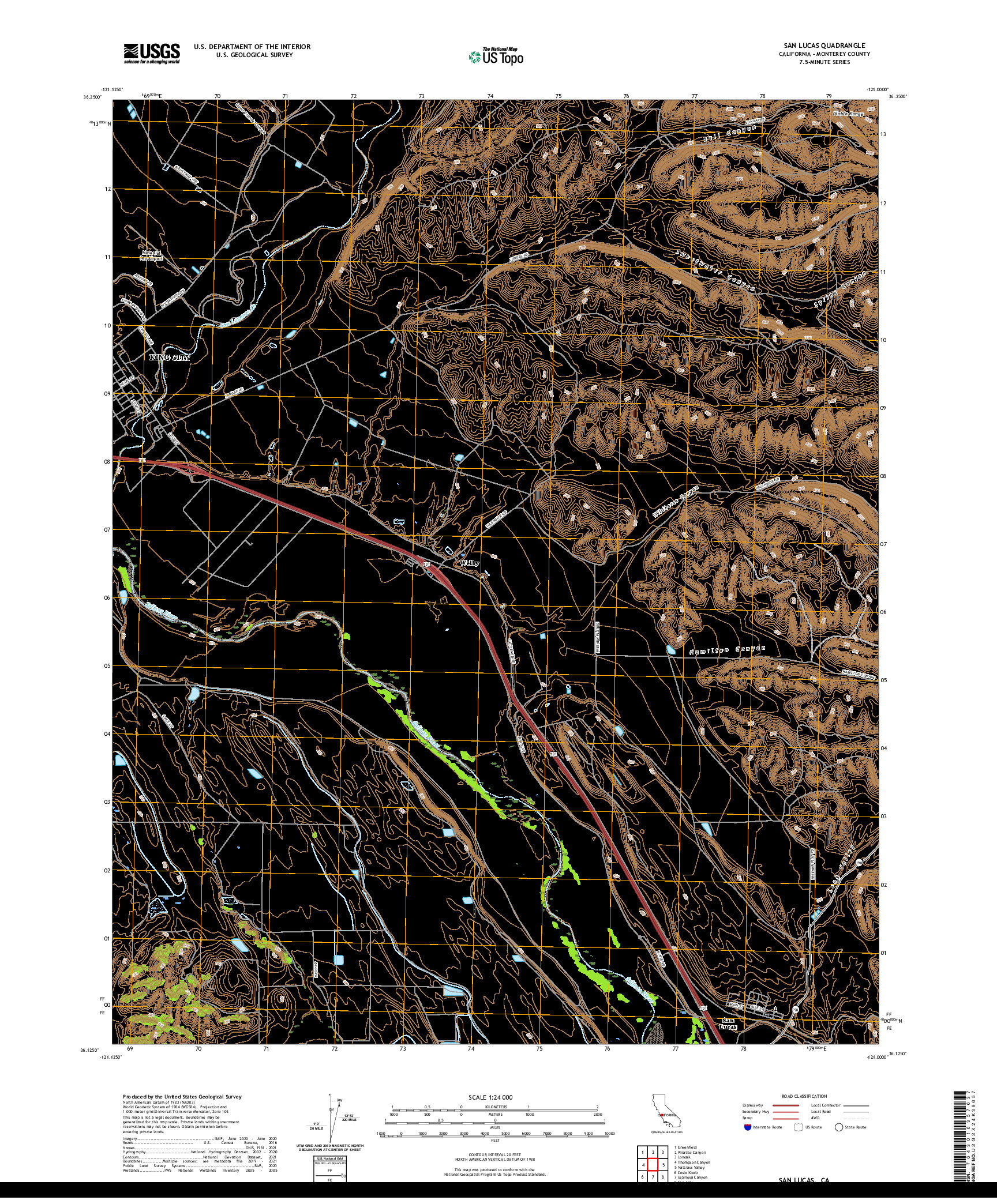 US TOPO 7.5-MINUTE MAP FOR SAN LUCAS, CA