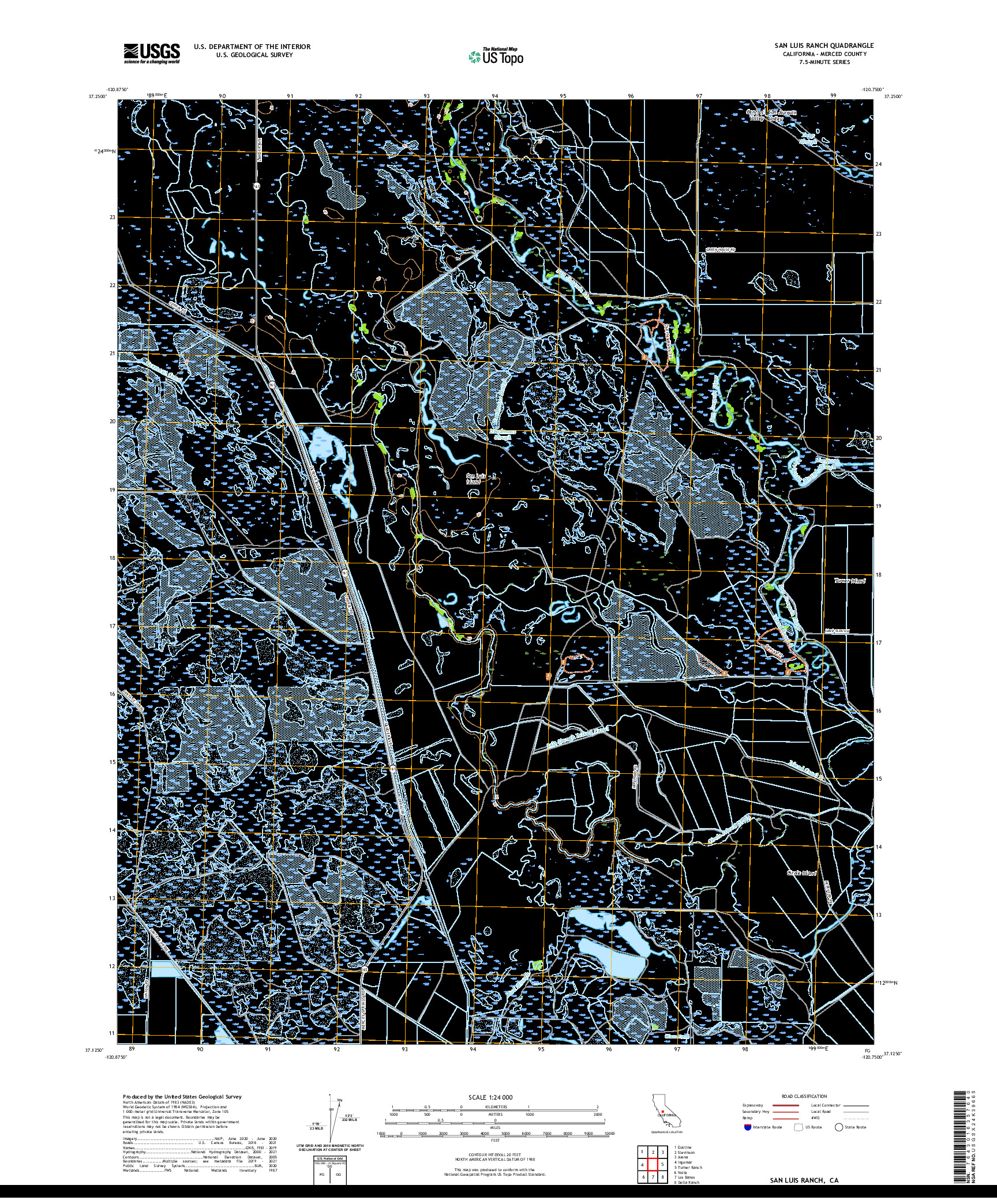 US TOPO 7.5-MINUTE MAP FOR SAN LUIS RANCH, CA