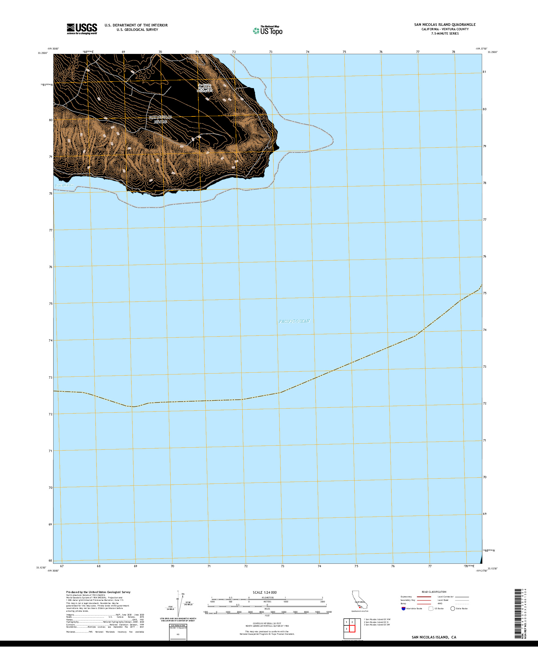 US TOPO 7.5-MINUTE MAP FOR SAN NICOLAS ISLAND, CA