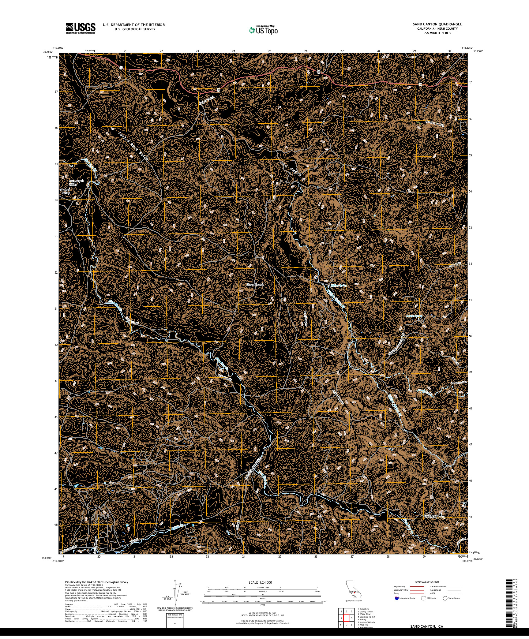 US TOPO 7.5-MINUTE MAP FOR SAND CANYON, CA