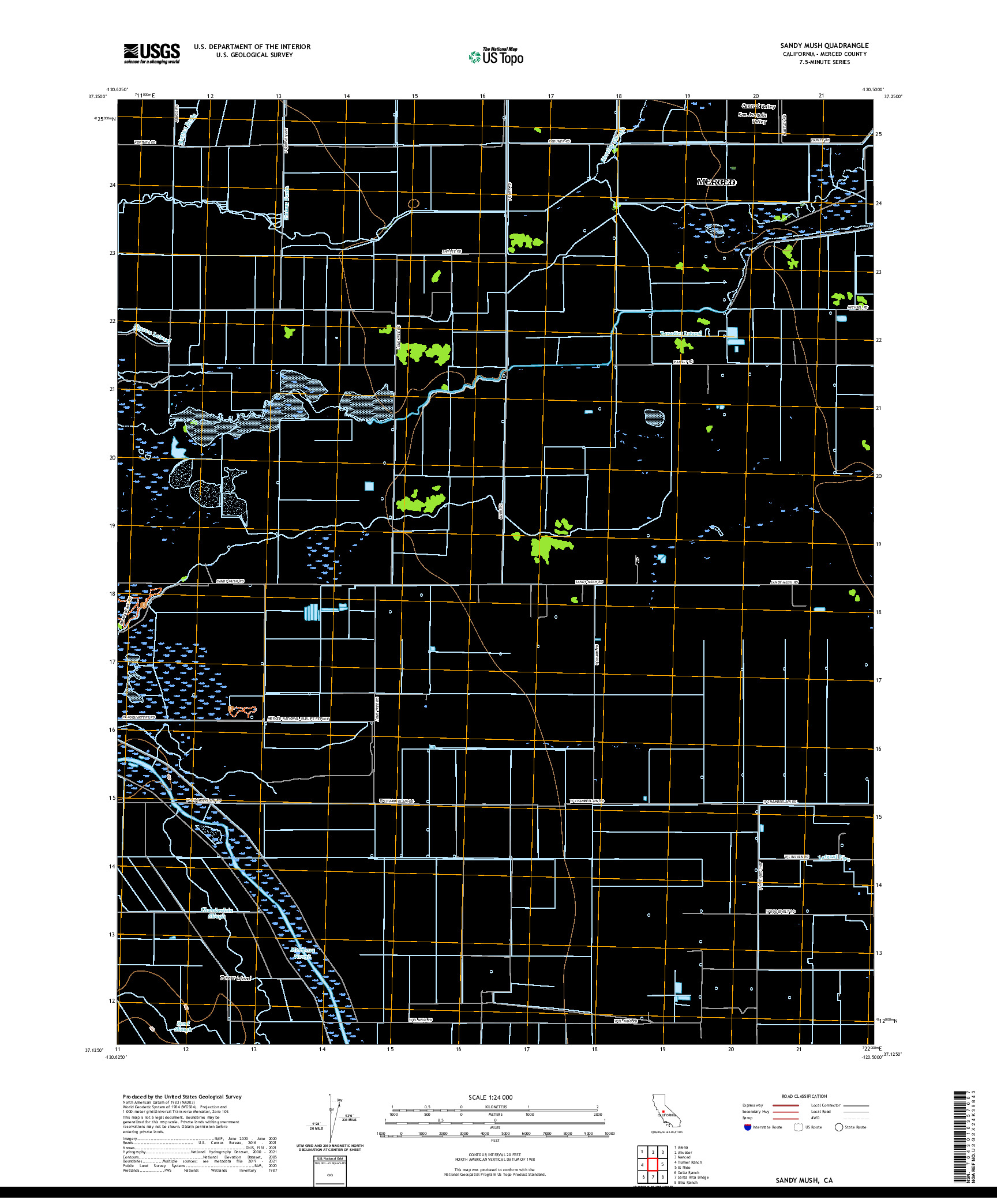 US TOPO 7.5-MINUTE MAP FOR SANDY MUSH, CA