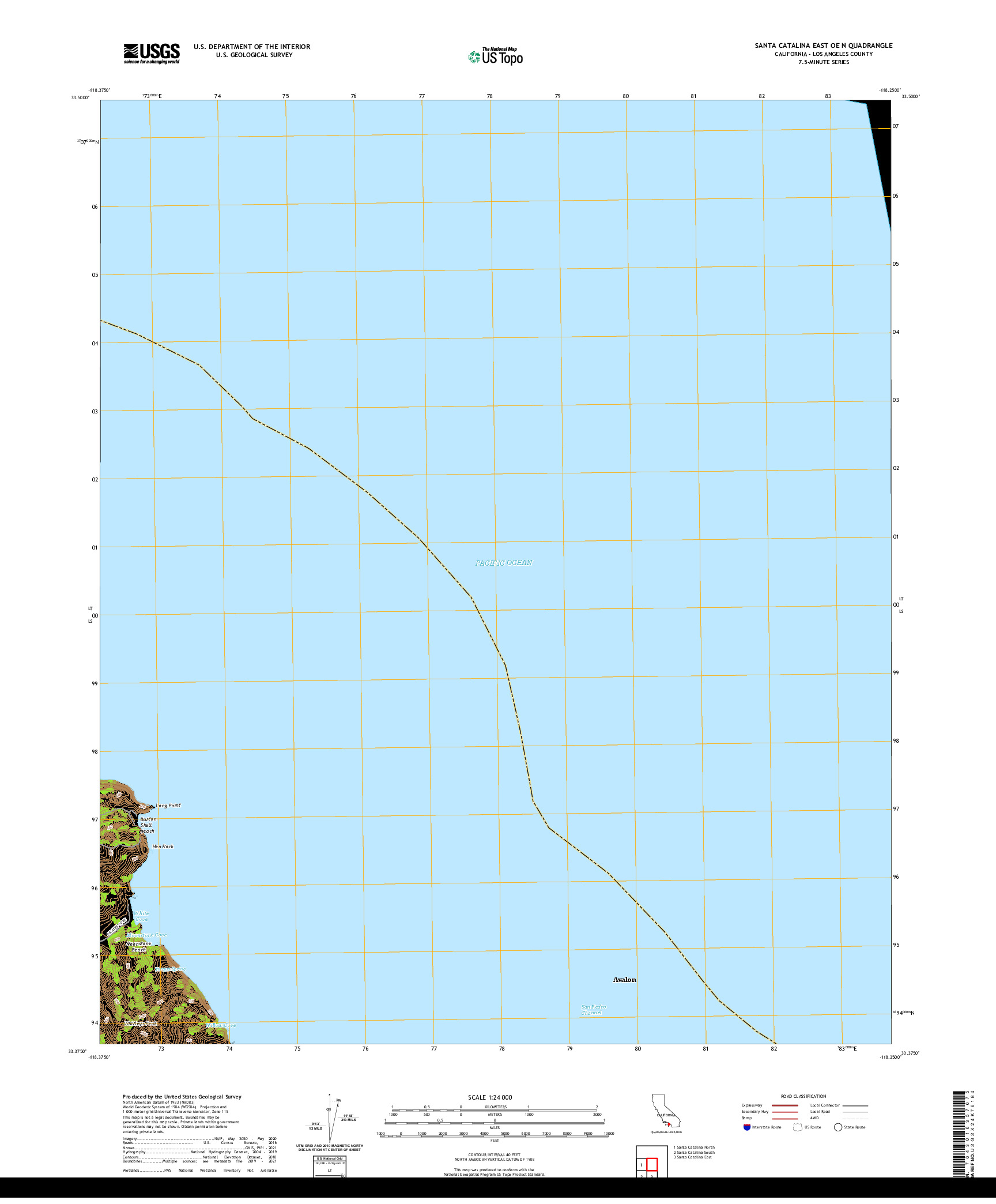 US TOPO 7.5-MINUTE MAP FOR SANTA CATALINA EAST OE N, CA