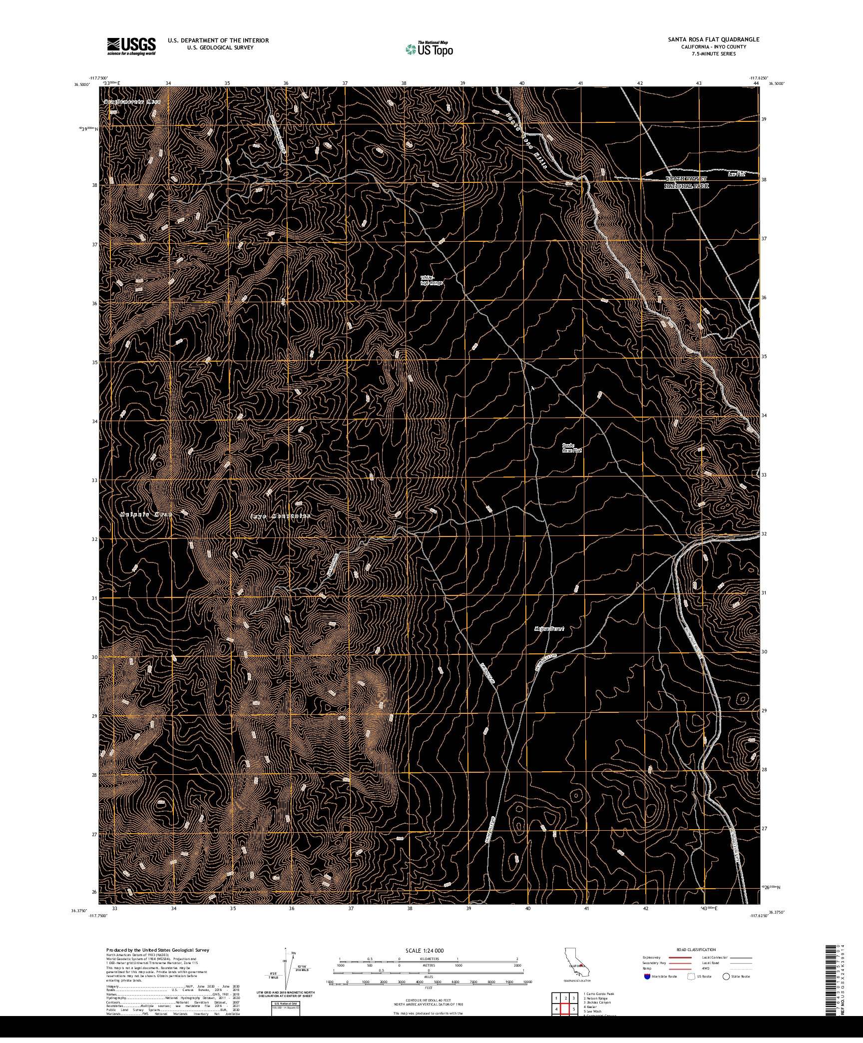 US TOPO 7.5-MINUTE MAP FOR SANTA ROSA FLAT, CA