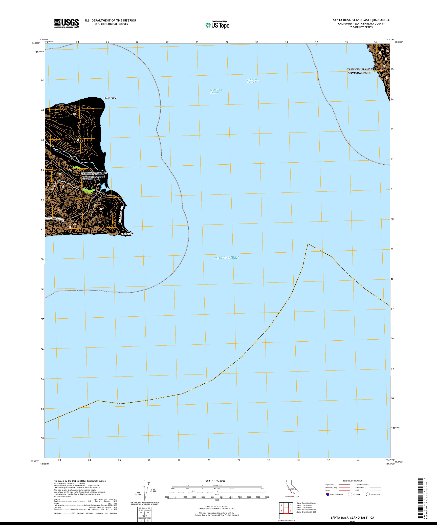 US TOPO 7.5-MINUTE MAP FOR SANTA ROSA ISLAND EAST, CA