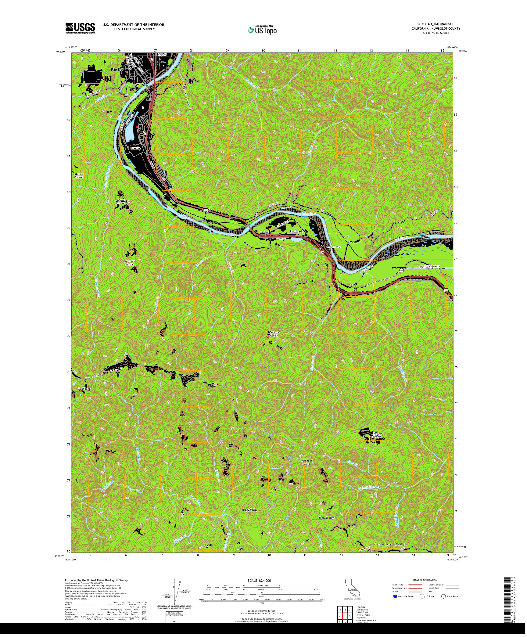 US TOPO 7.5-MINUTE MAP FOR SCOTIA, CA