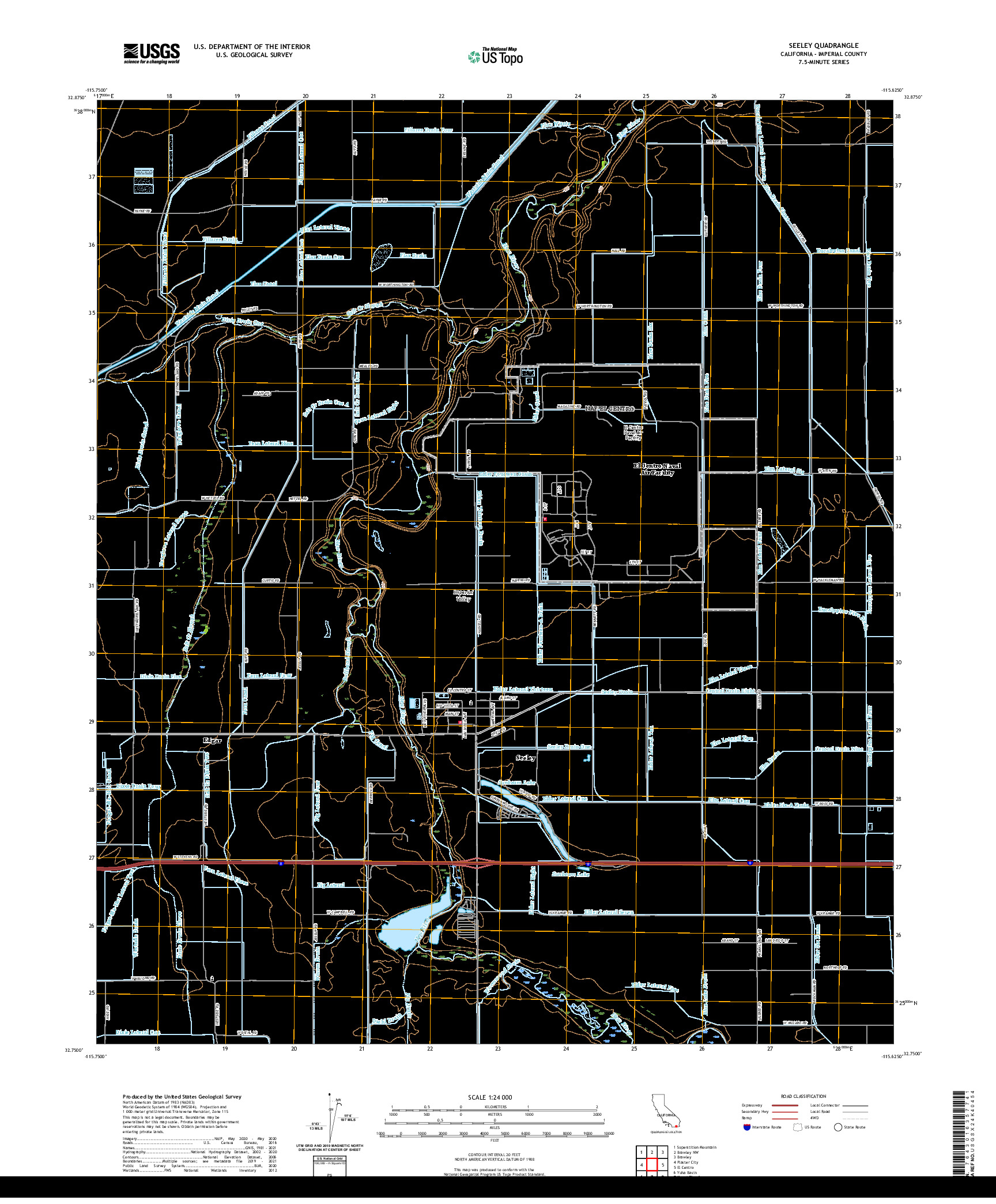 US TOPO 7.5-MINUTE MAP FOR SEELEY, CA