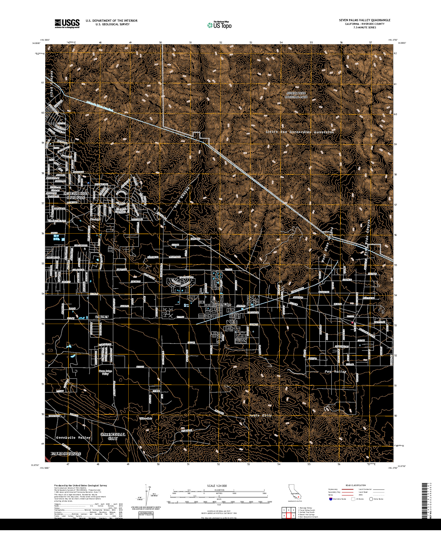 US TOPO 7.5-MINUTE MAP FOR SEVEN PALMS VALLEY, CA