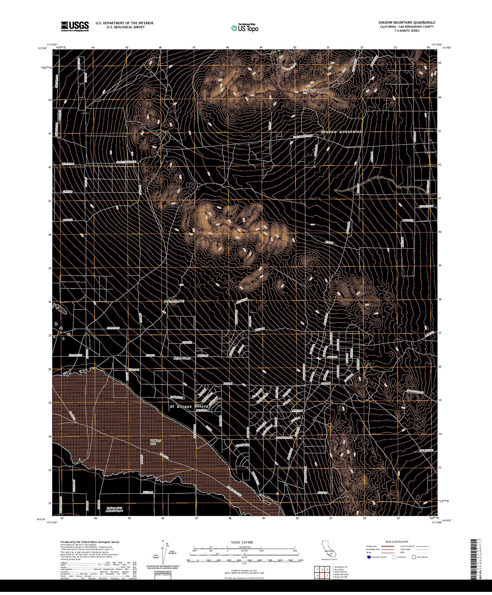 US TOPO 7.5-MINUTE MAP FOR SHADOW MOUNTAINS, CA