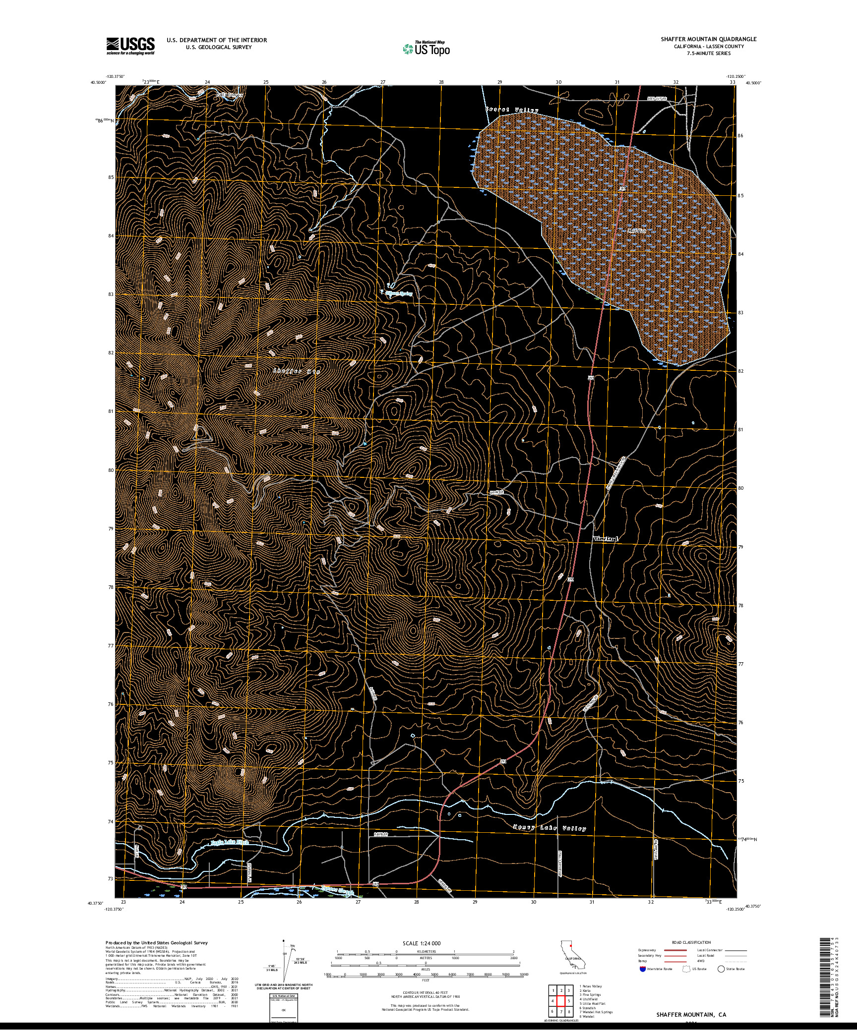 US TOPO 7.5-MINUTE MAP FOR SHAFFER MOUNTAIN, CA