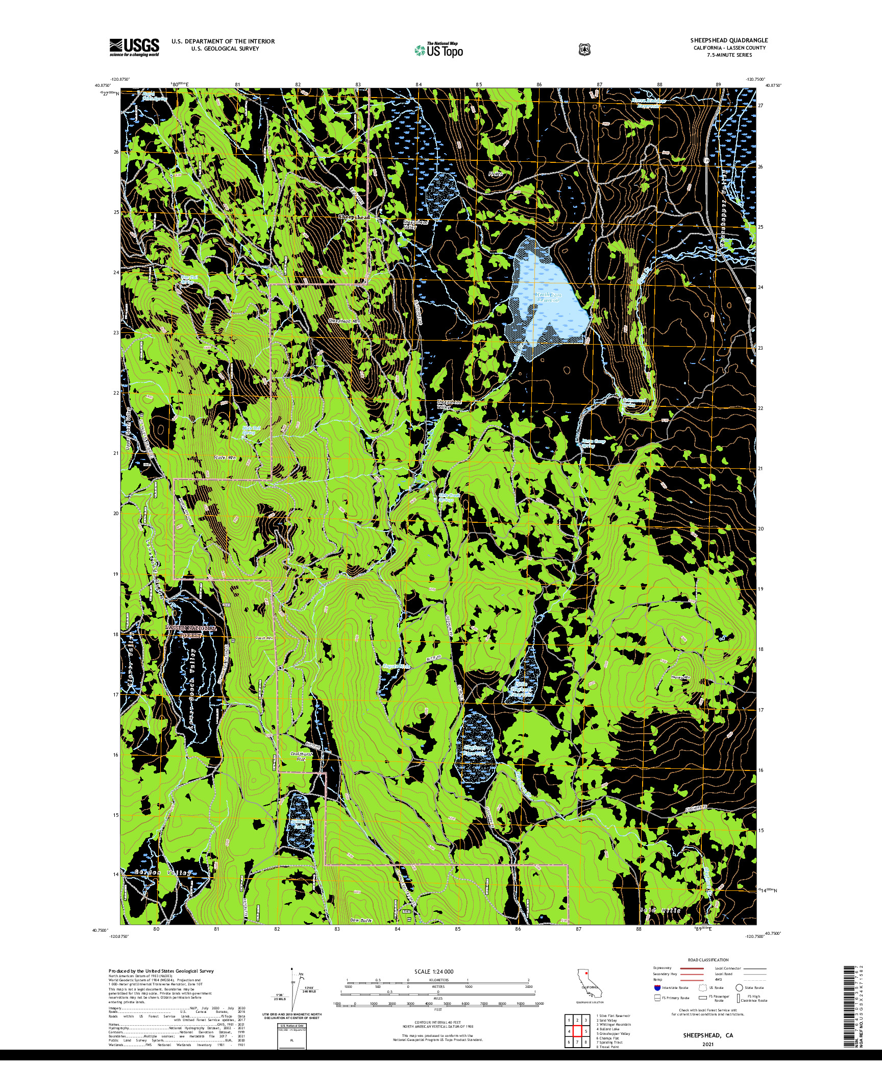 US TOPO 7.5-MINUTE MAP FOR SHEEPSHEAD, CA