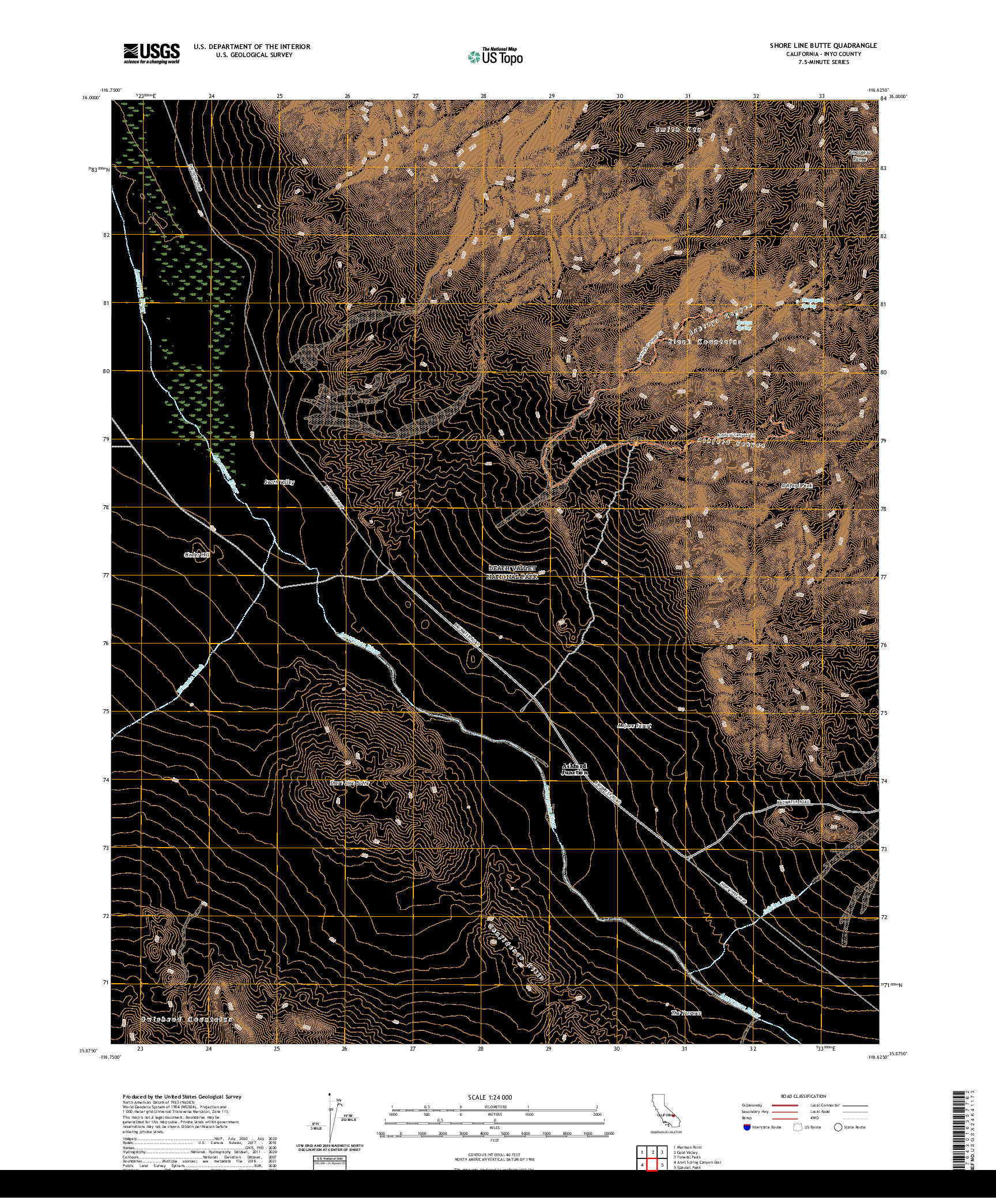 US TOPO 7.5-MINUTE MAP FOR SHORE LINE BUTTE, CA