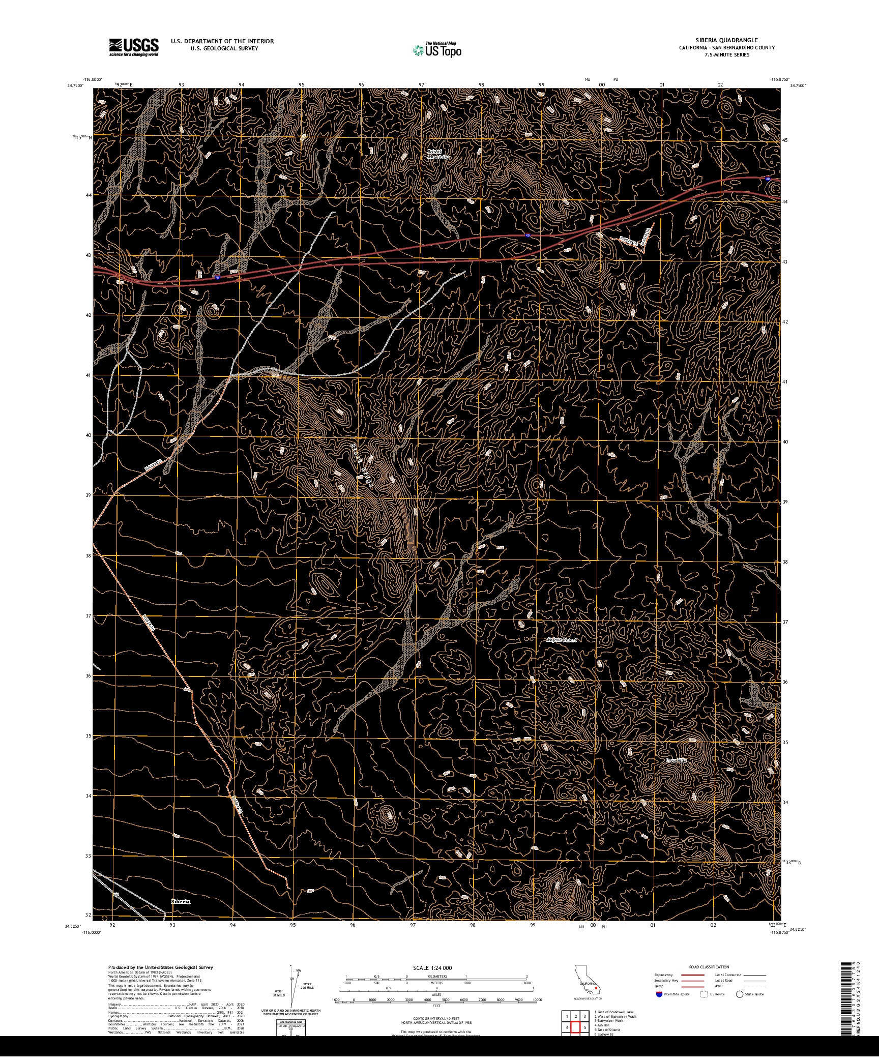 US TOPO 7.5-MINUTE MAP FOR SIBERIA, CA