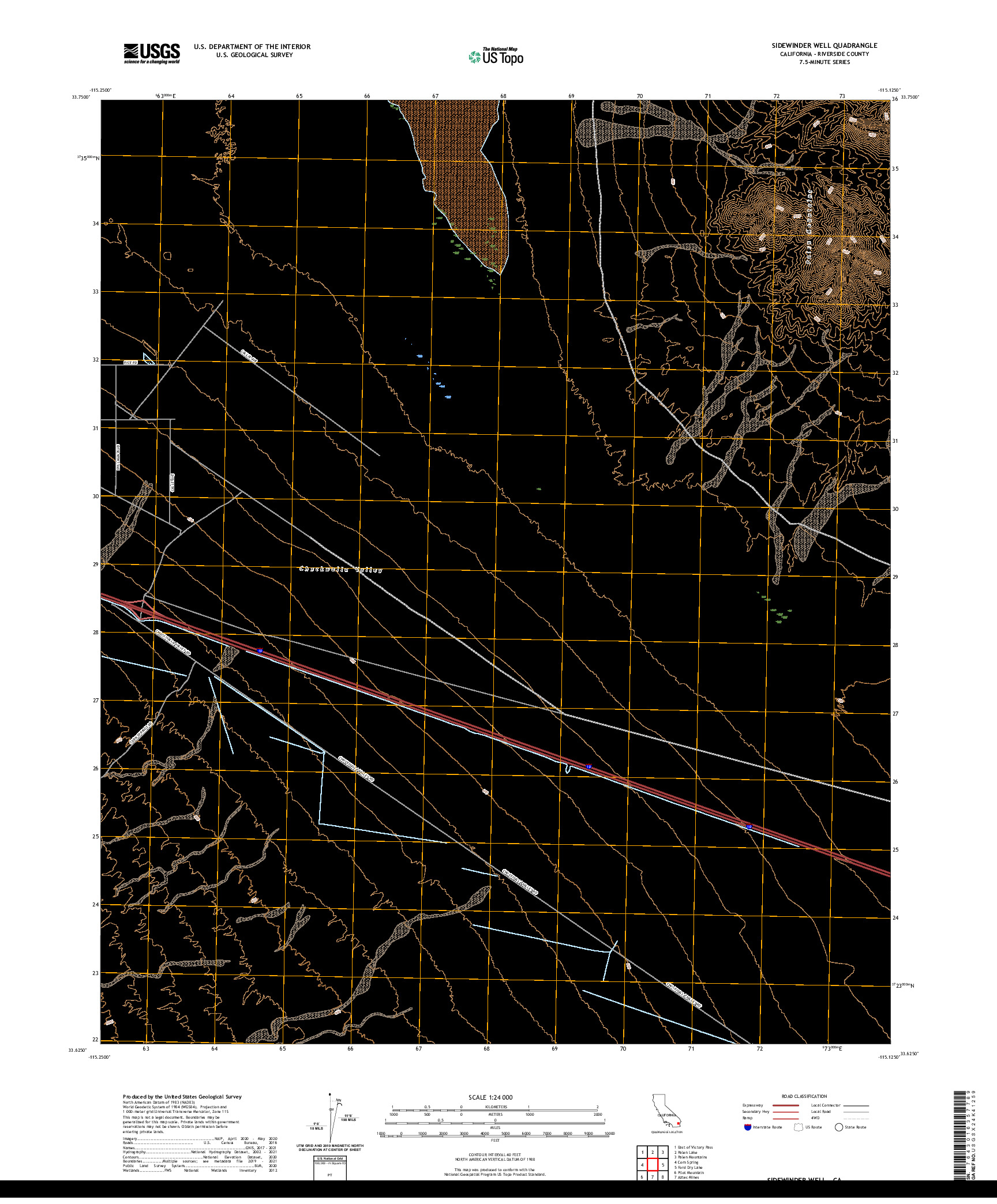 US TOPO 7.5-MINUTE MAP FOR SIDEWINDER WELL, CA