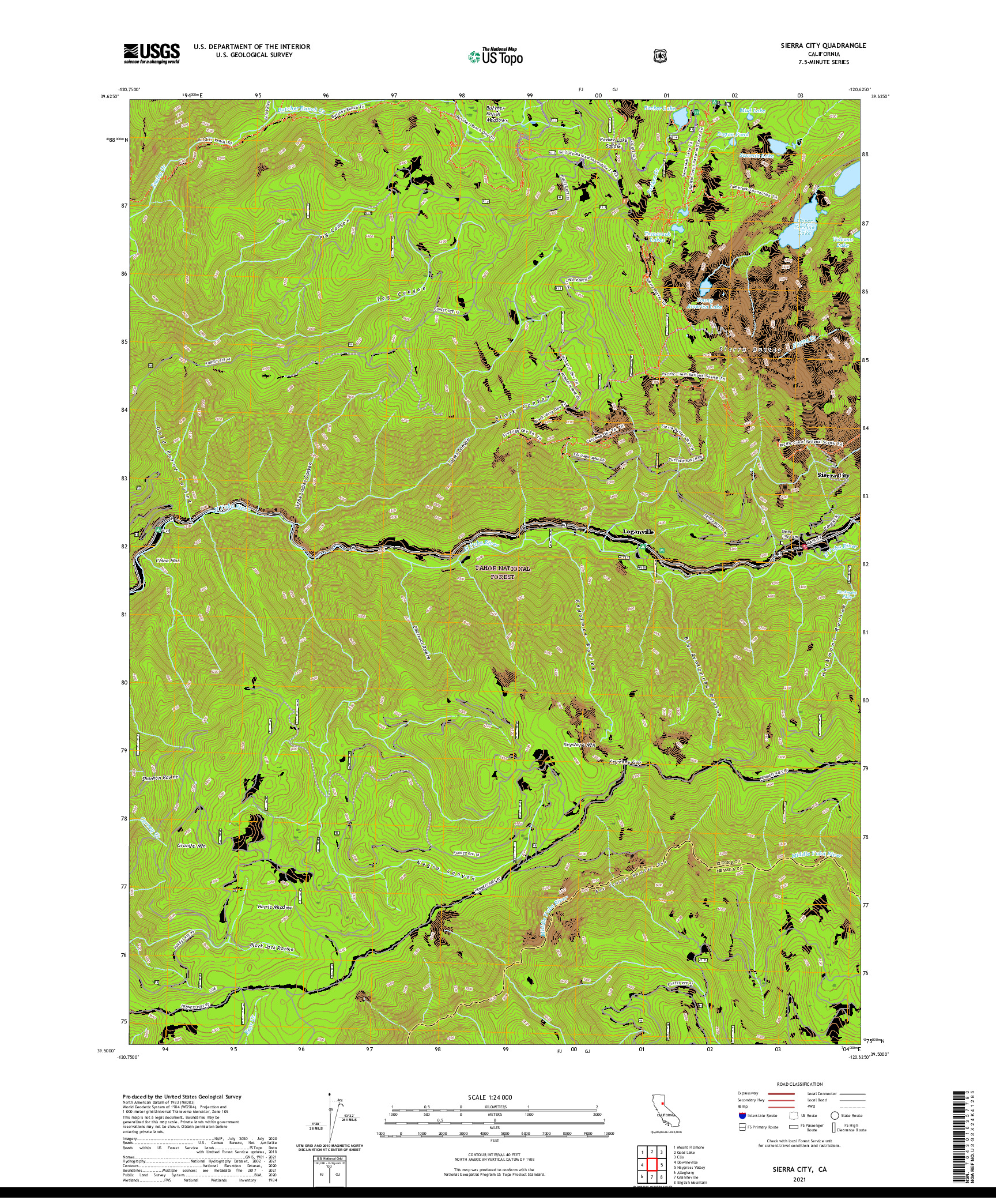 US TOPO 7.5-MINUTE MAP FOR SIERRA CITY, CA