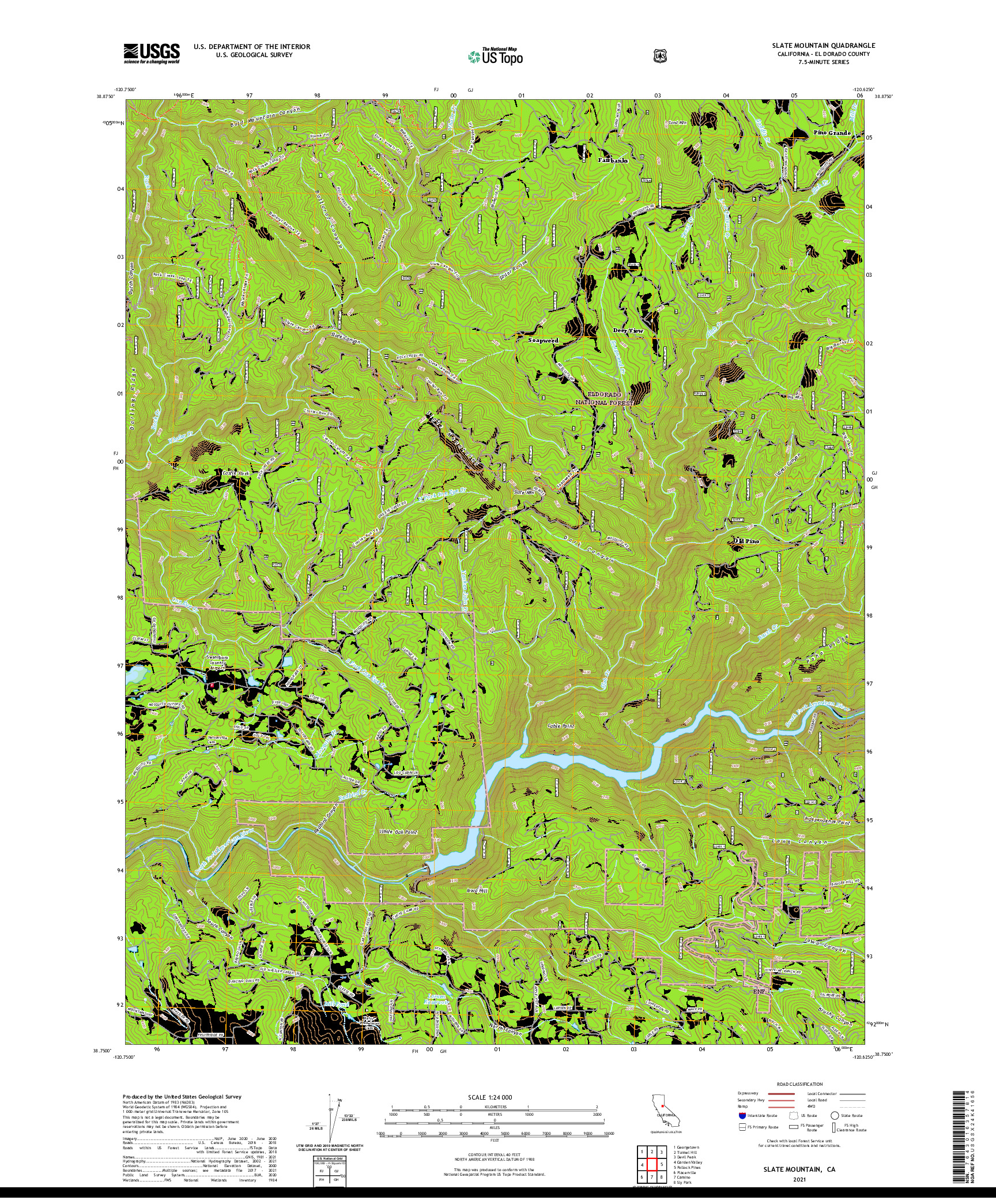 US TOPO 7.5-MINUTE MAP FOR SLATE MOUNTAIN, CA