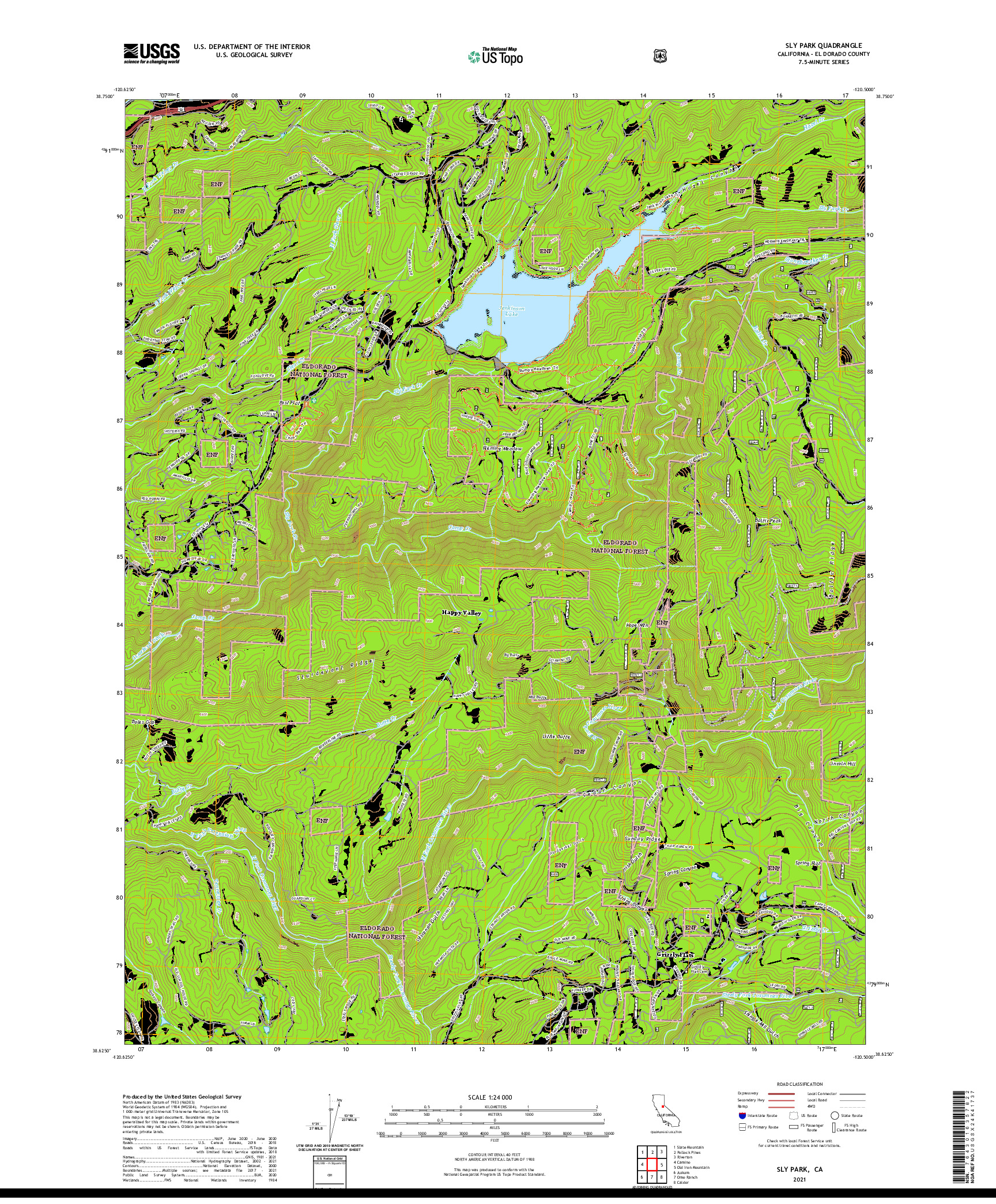 US TOPO 7.5-MINUTE MAP FOR SLY PARK, CA