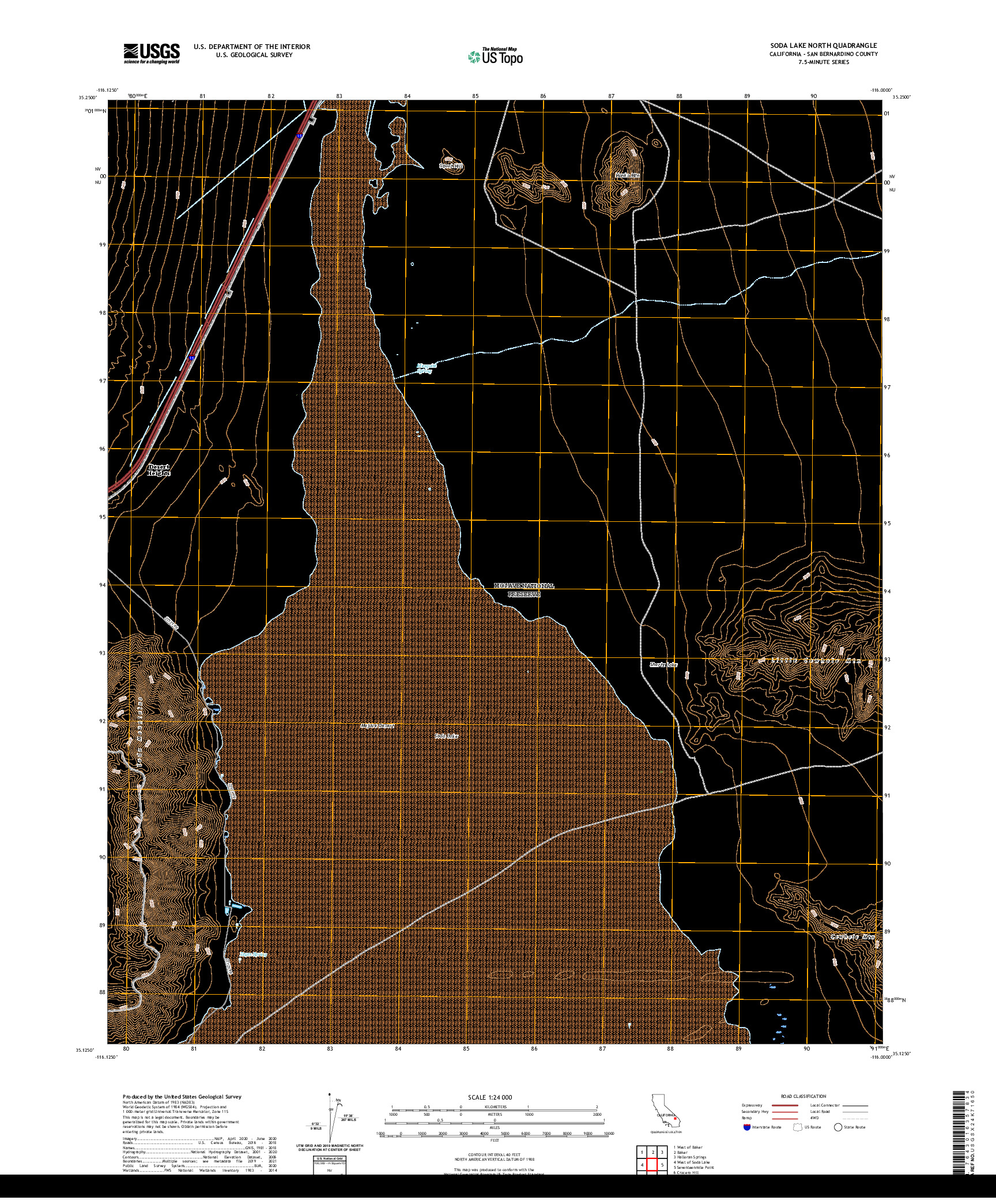 US TOPO 7.5-MINUTE MAP FOR SODA LAKE NORTH, CA