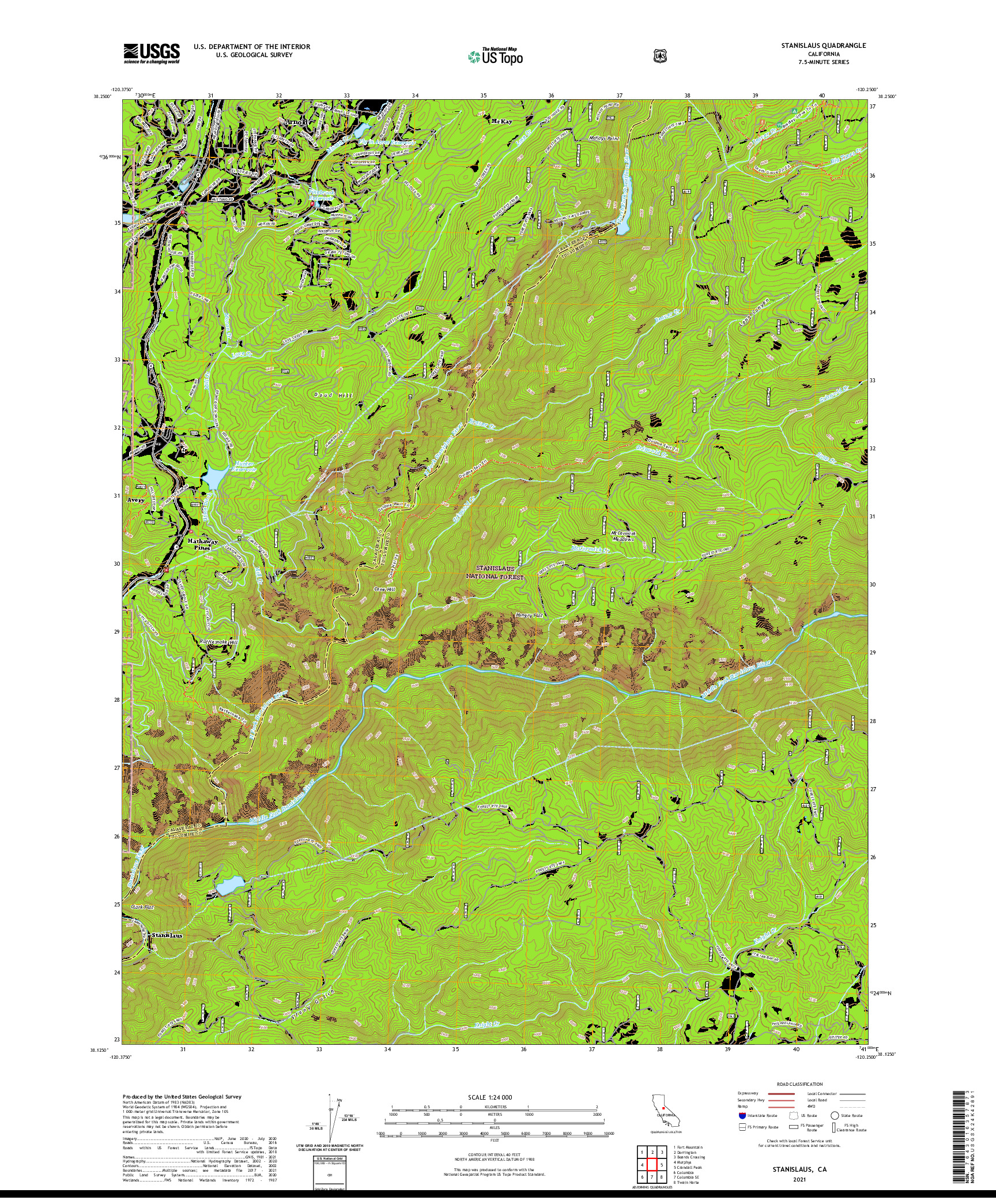 US TOPO 7.5-MINUTE MAP FOR STANISLAUS, CA