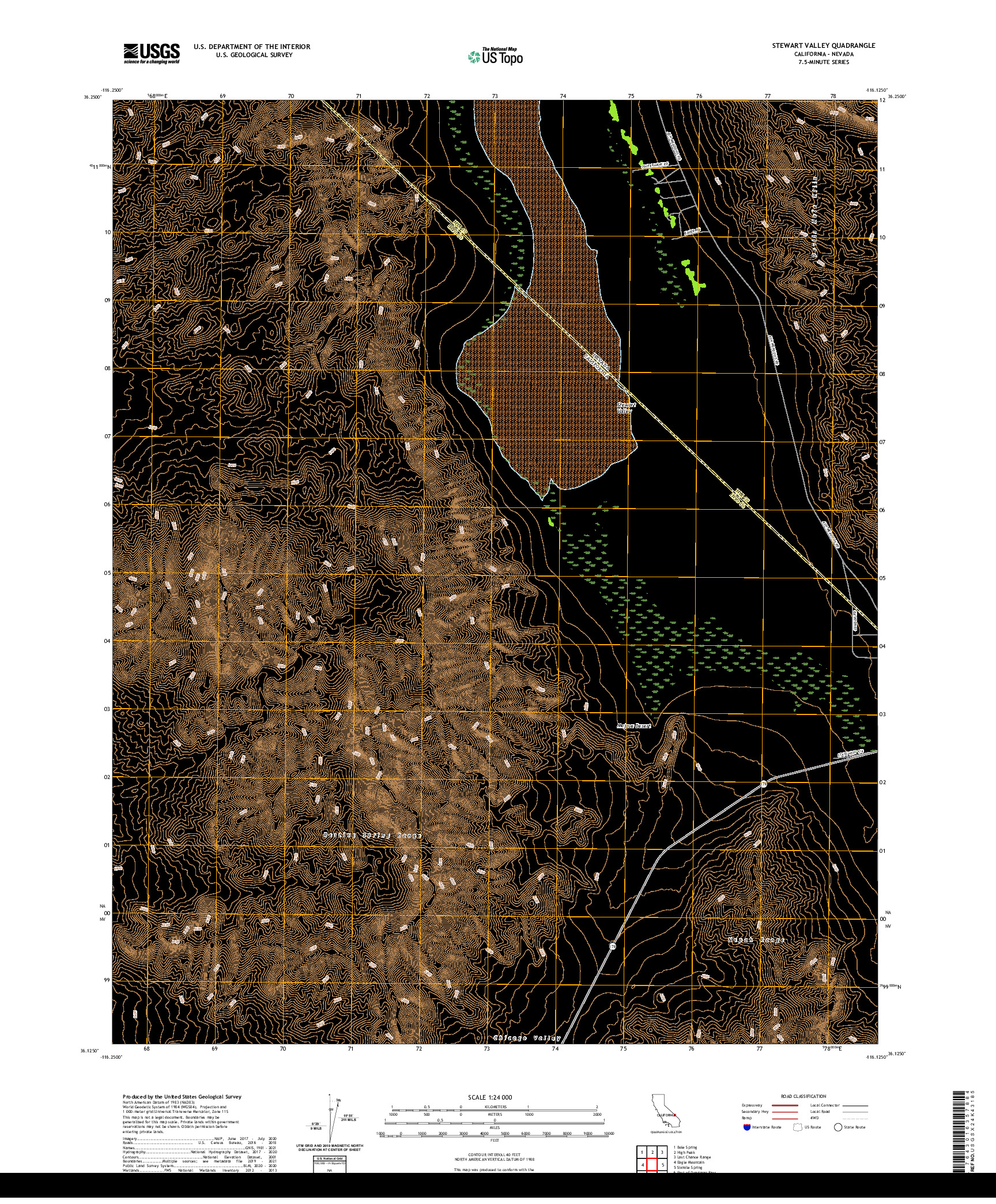 US TOPO 7.5-MINUTE MAP FOR STEWART VALLEY, CA,NV