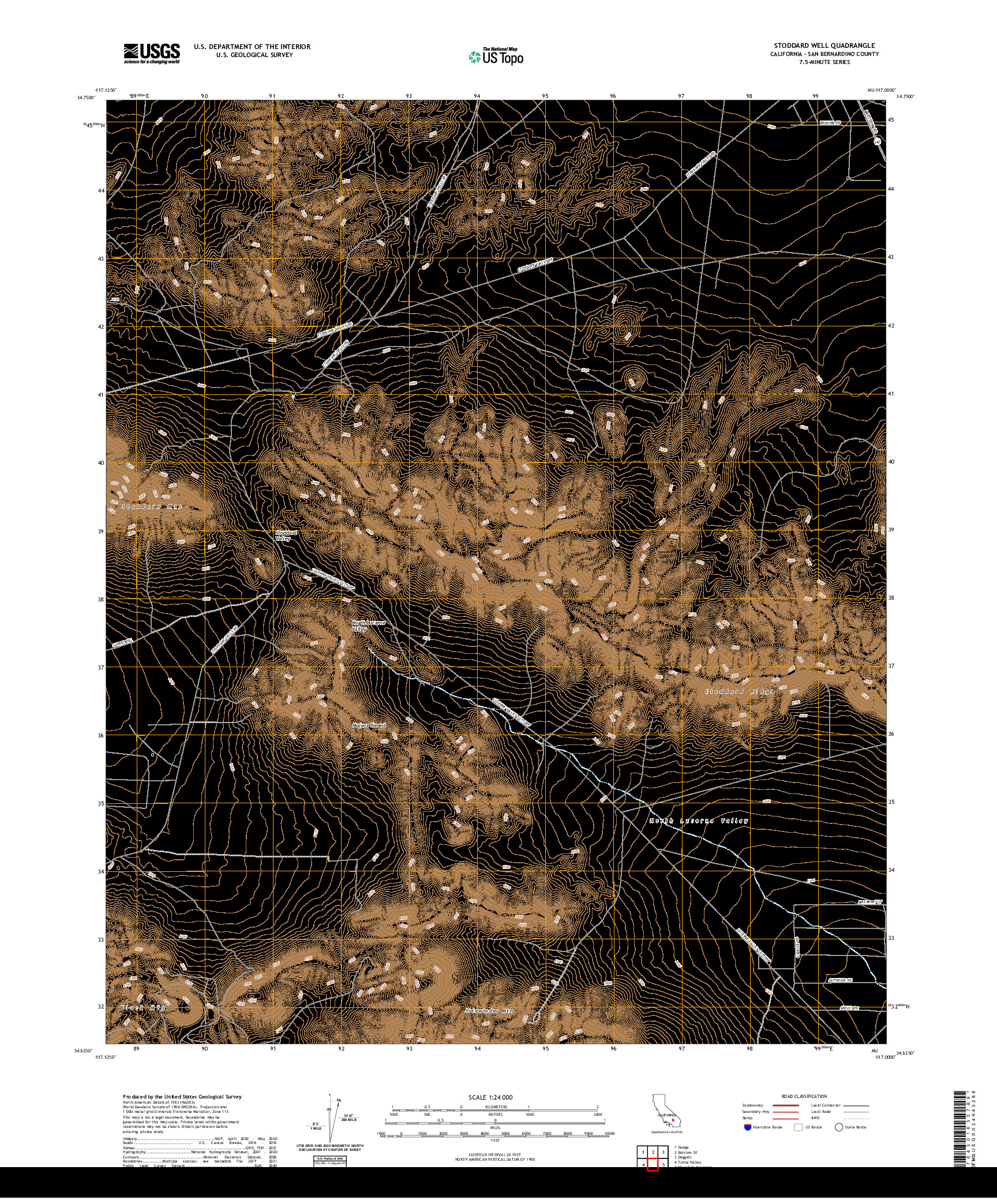 US TOPO 7.5-MINUTE MAP FOR STODDARD WELL, CA