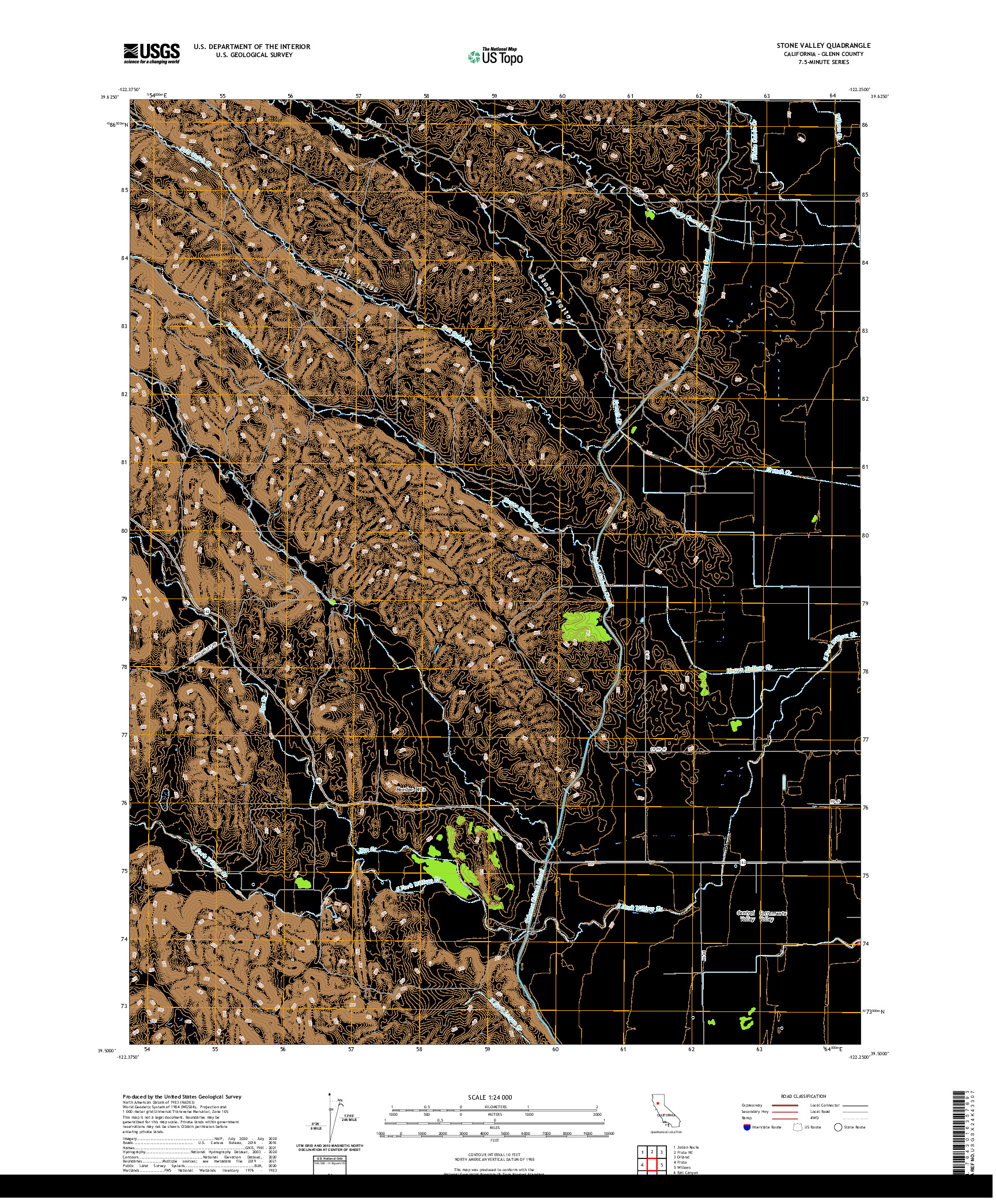 US TOPO 7.5-MINUTE MAP FOR STONE VALLEY, CA