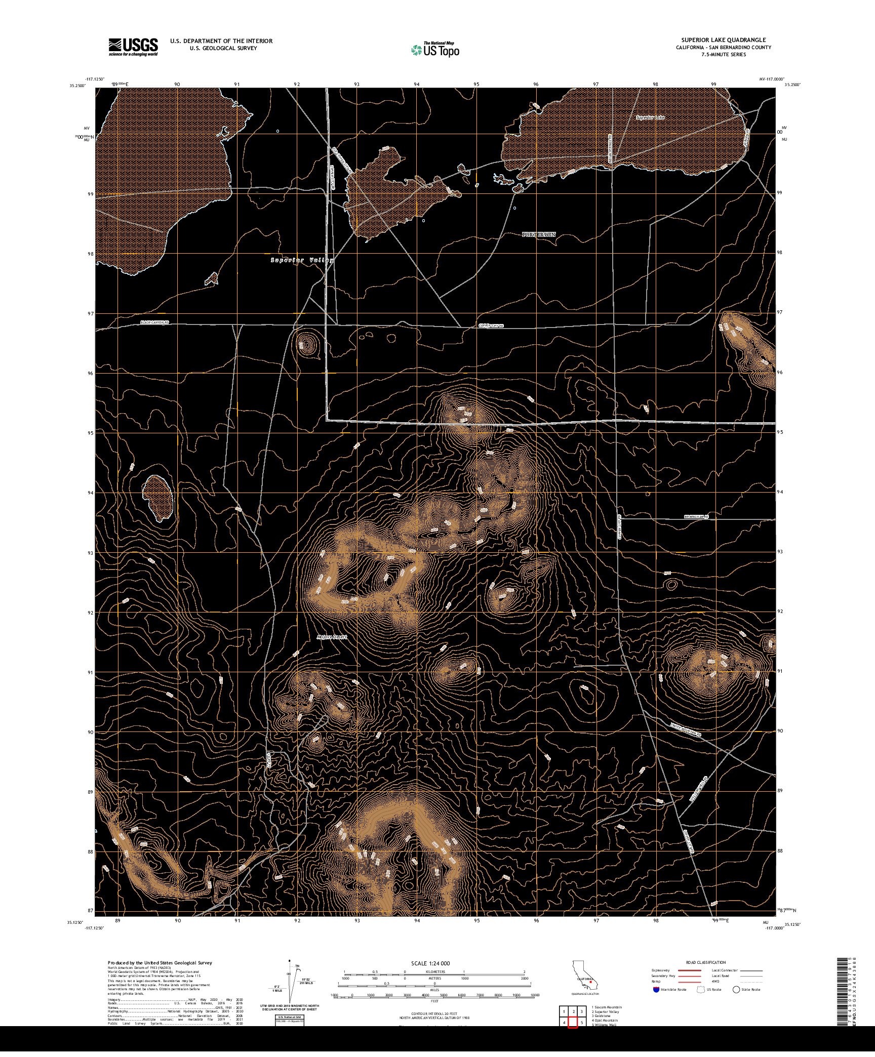 US TOPO 7.5-MINUTE MAP FOR SUPERIOR LAKE, CA