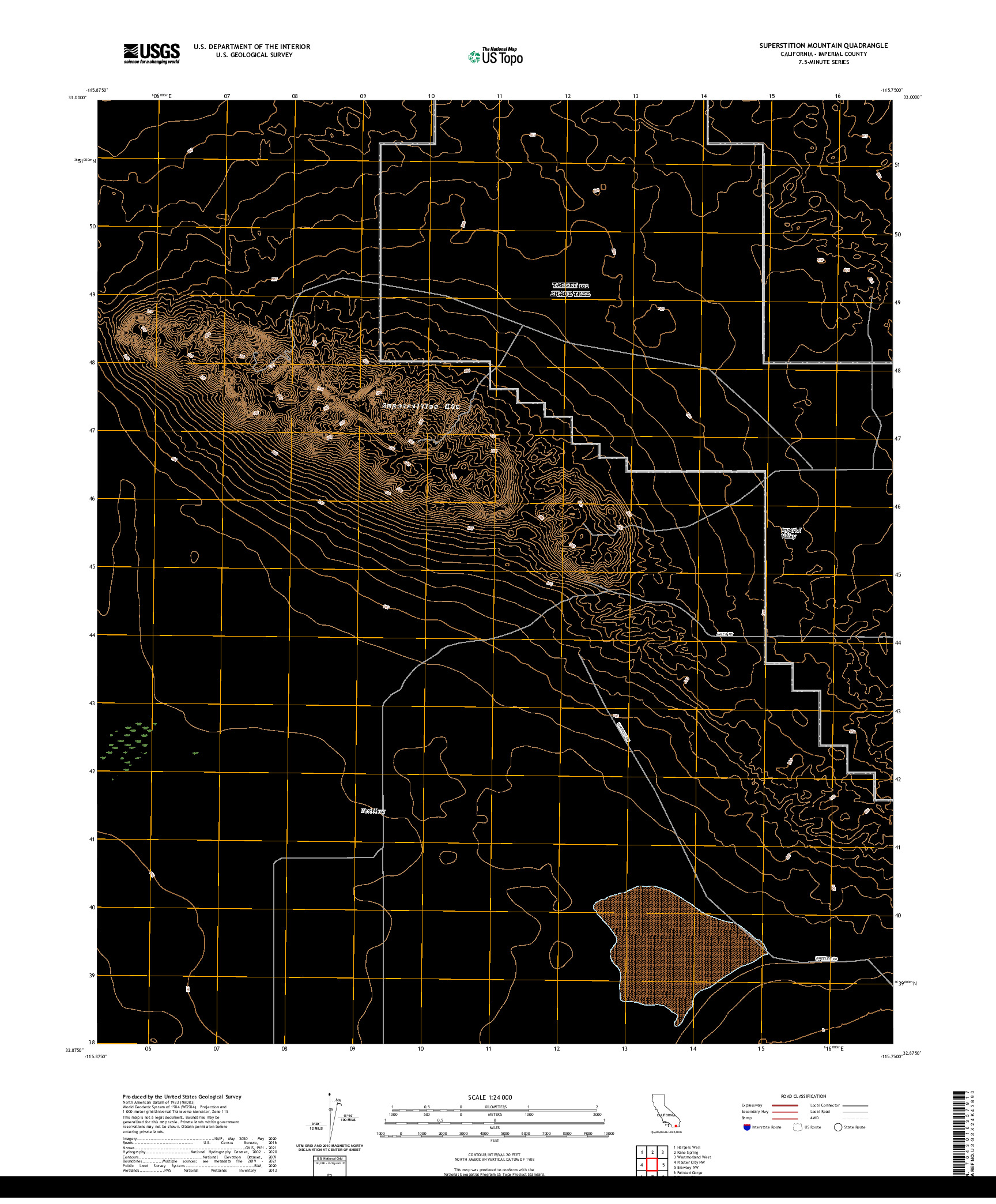 US TOPO 7.5-MINUTE MAP FOR SUPERSTITION MOUNTAIN, CA