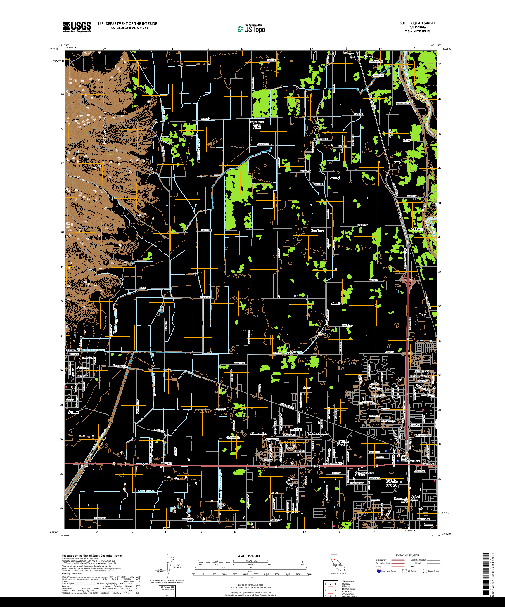 US TOPO 7.5-MINUTE MAP FOR SUTTER, CA