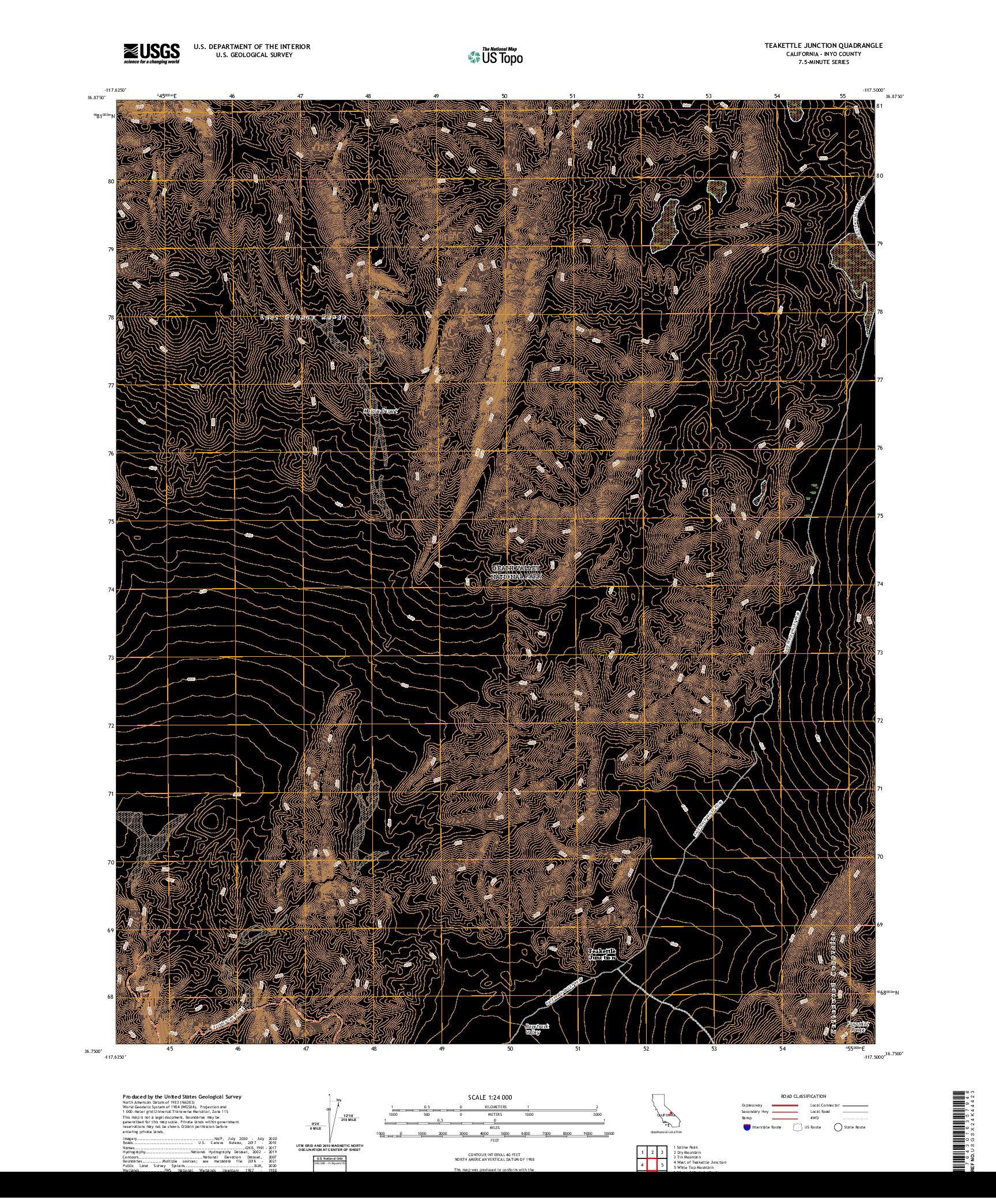 US TOPO 7.5-MINUTE MAP FOR TEAKETTLE JUNCTION, CA