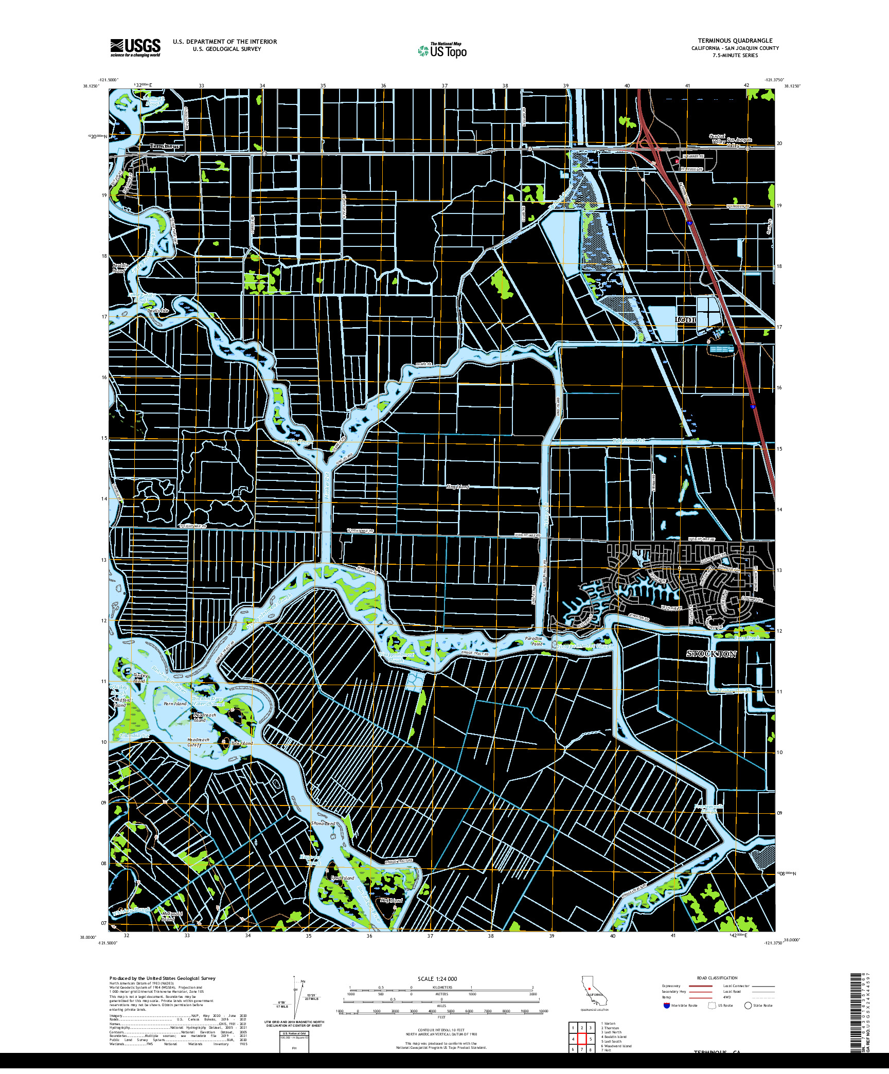 US TOPO 7.5-MINUTE MAP FOR TERMINOUS, CA