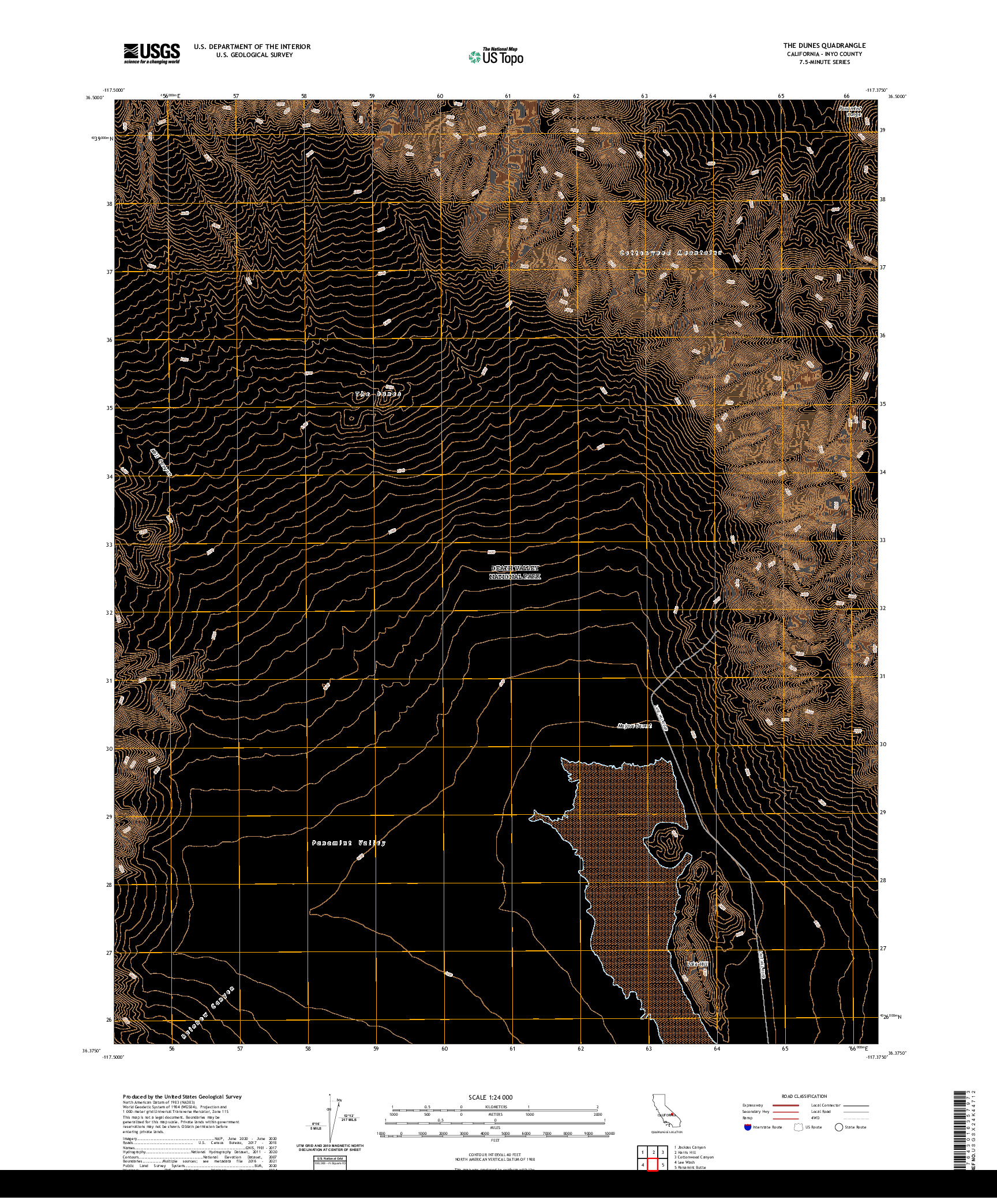 US TOPO 7.5-MINUTE MAP FOR THE DUNES, CA