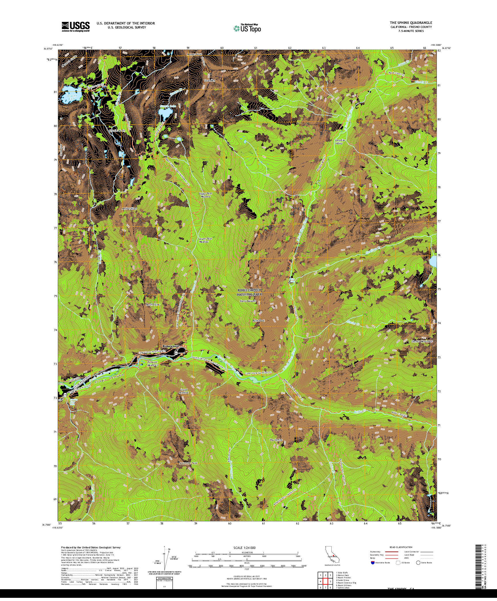 US TOPO 7.5-MINUTE MAP FOR THE SPHINX, CA